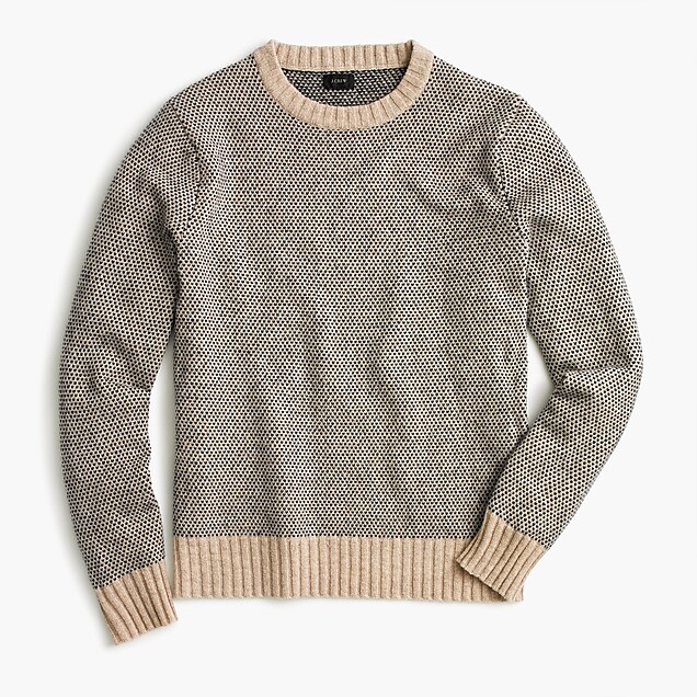 Lambswool crewneck sweater in bird's-eye stitch : Men sweaters | J.Crew