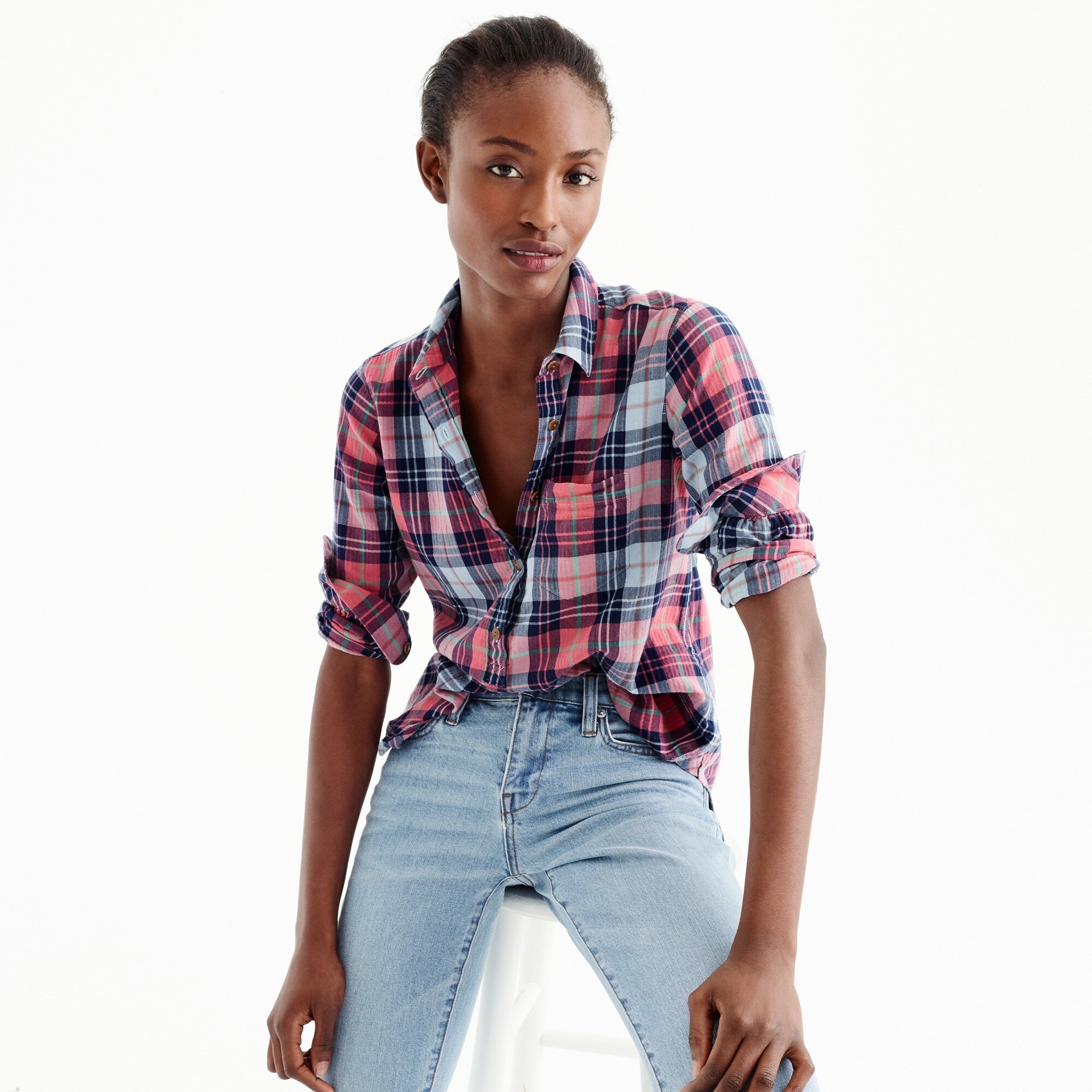 Image result for Popover in smoky coral plaid