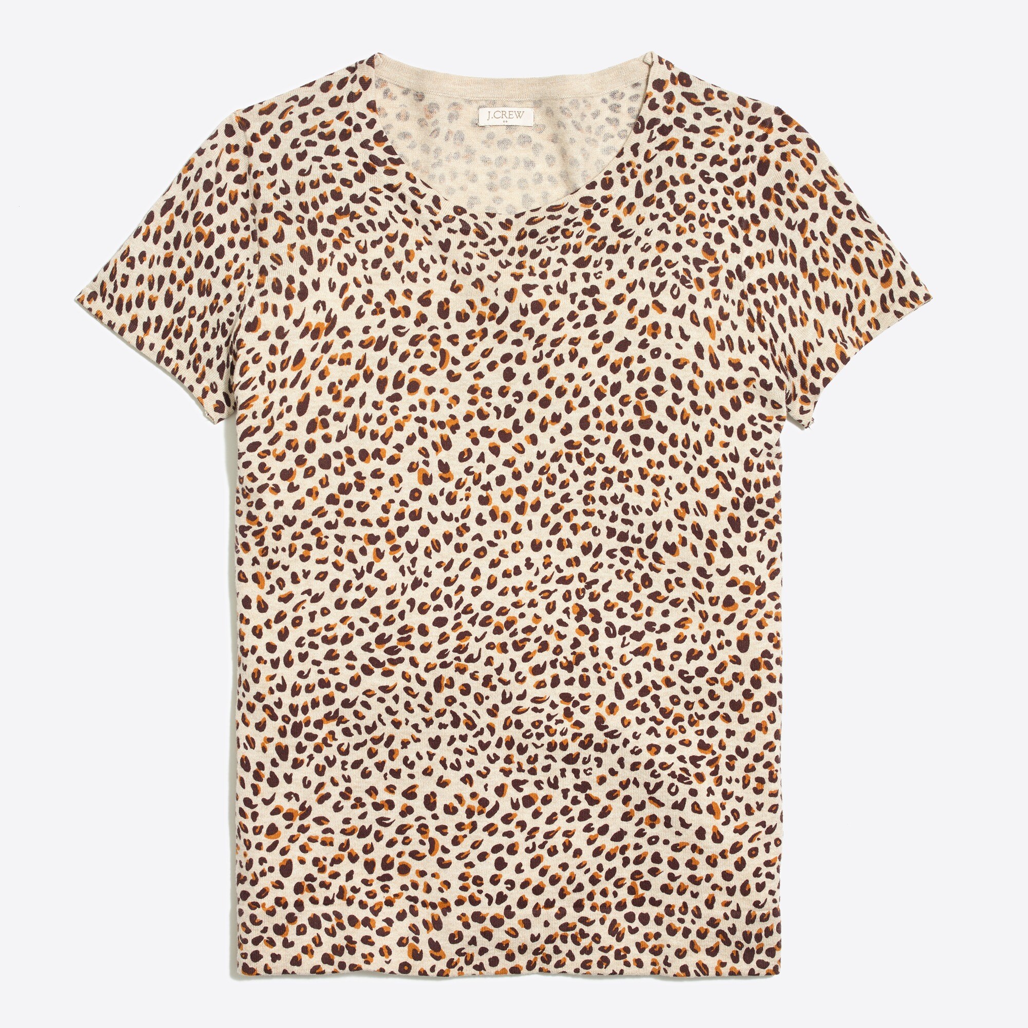 Short-sleeve leopard sweater