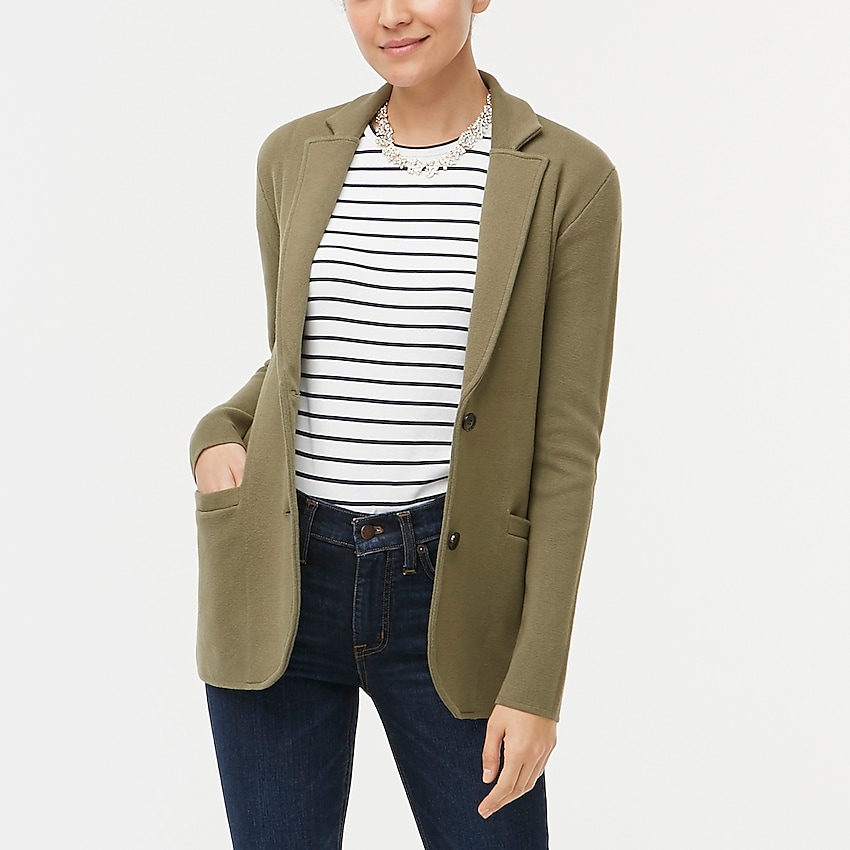 j.crew factory: sweater-blazer for women, right side, view zoomed