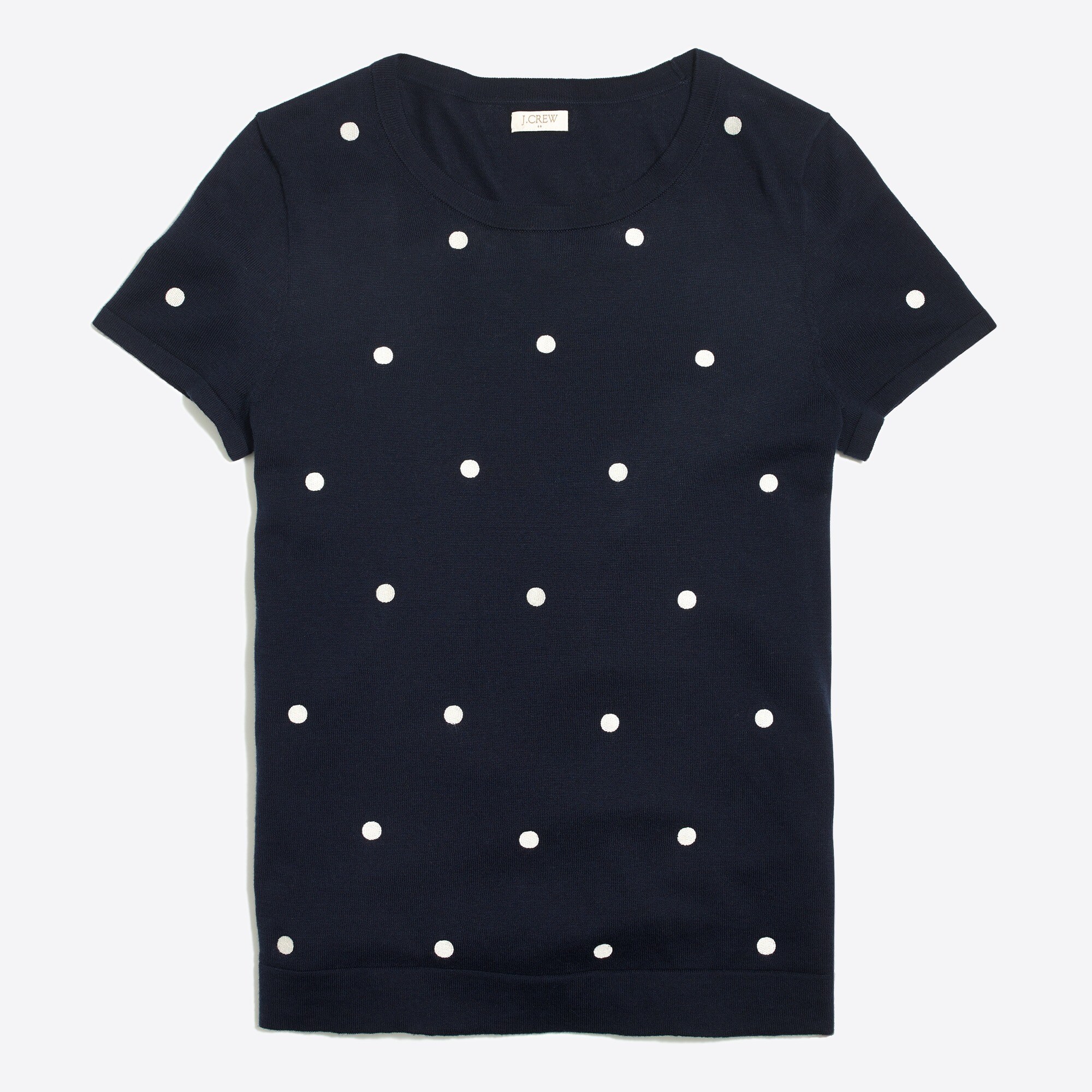 Polka dot short-sleeve sweater