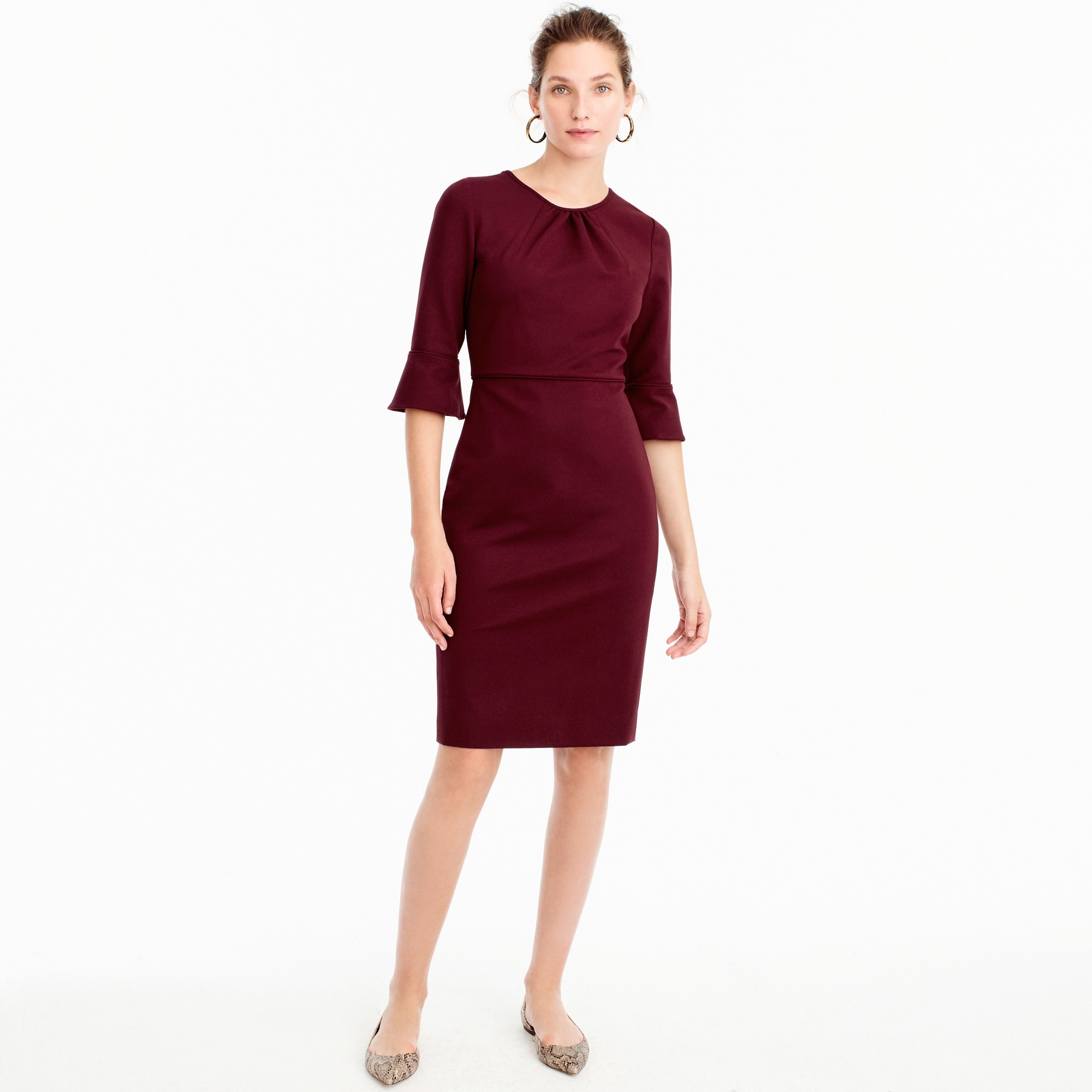 j crew burgundy dress