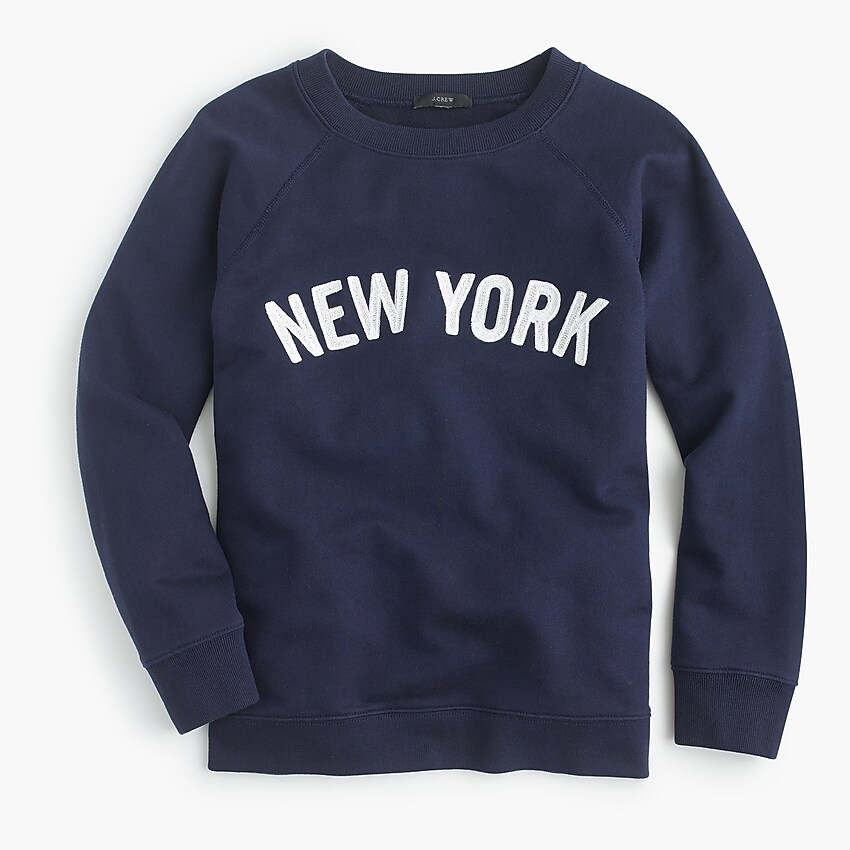 j.crew: new york sweatshirt for women, right side, view zoomed