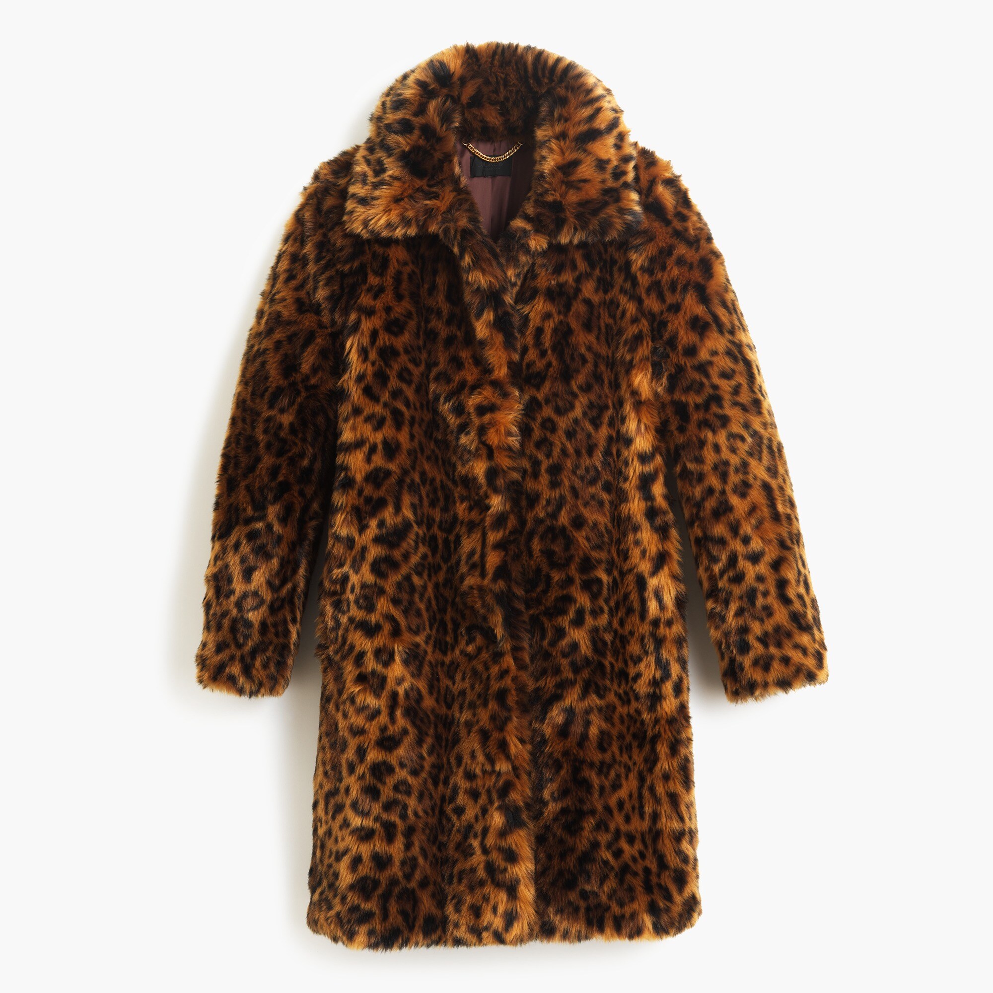 Faux-fur leopard coat