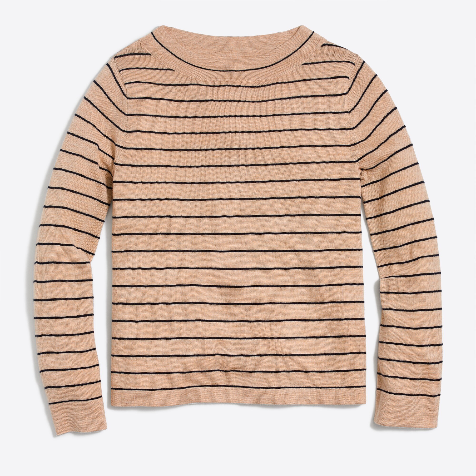 striped funnelneck sweater for women