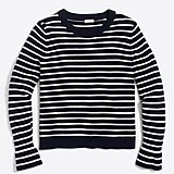 Striped ruffle-cuff sweater