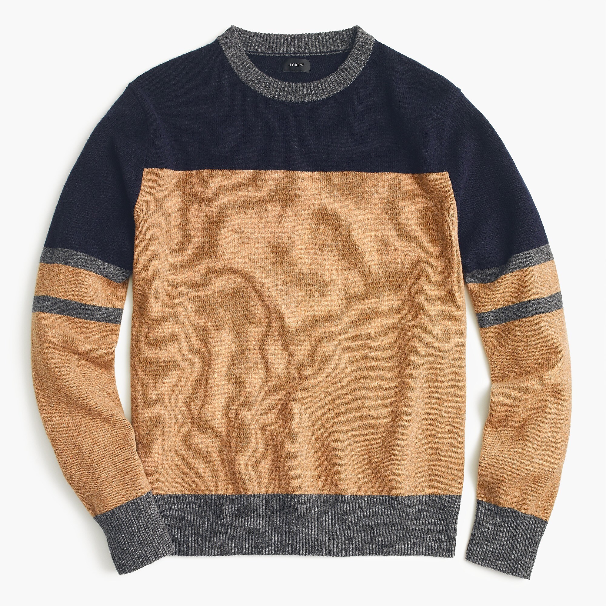 Shop J.Crew for the Lambswool crewneck sweater in colorblock for Men. 