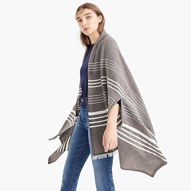 women's striped cape-scarf - women's accessories