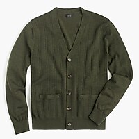 Italian merino wool cardigan sweater in forest green : Men ...