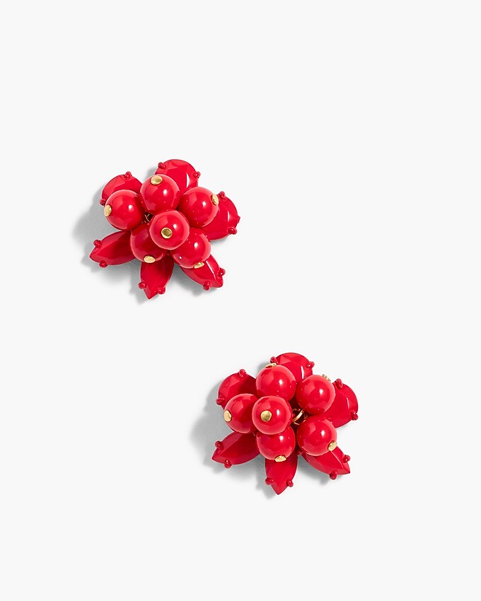 j.crew: colorful cluster earrings for women, right side, view zoomed