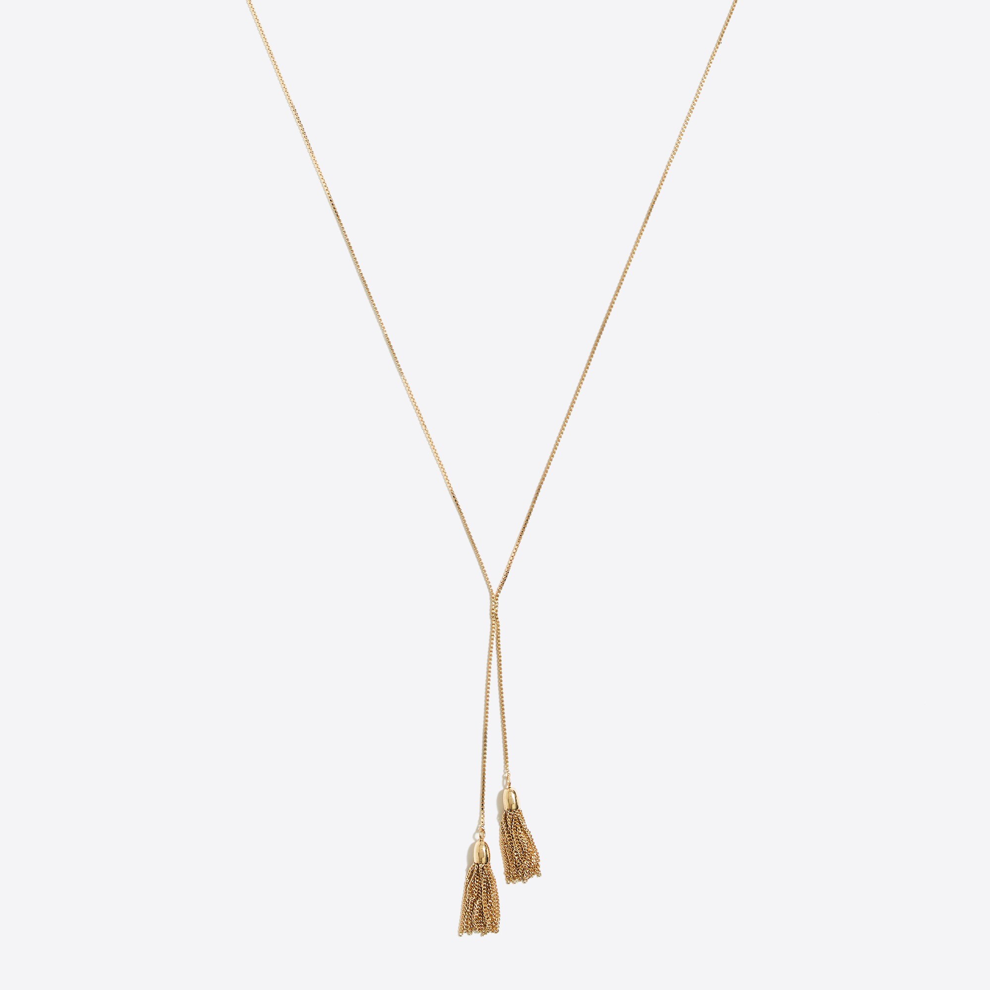 Dual tassel lariat necklace