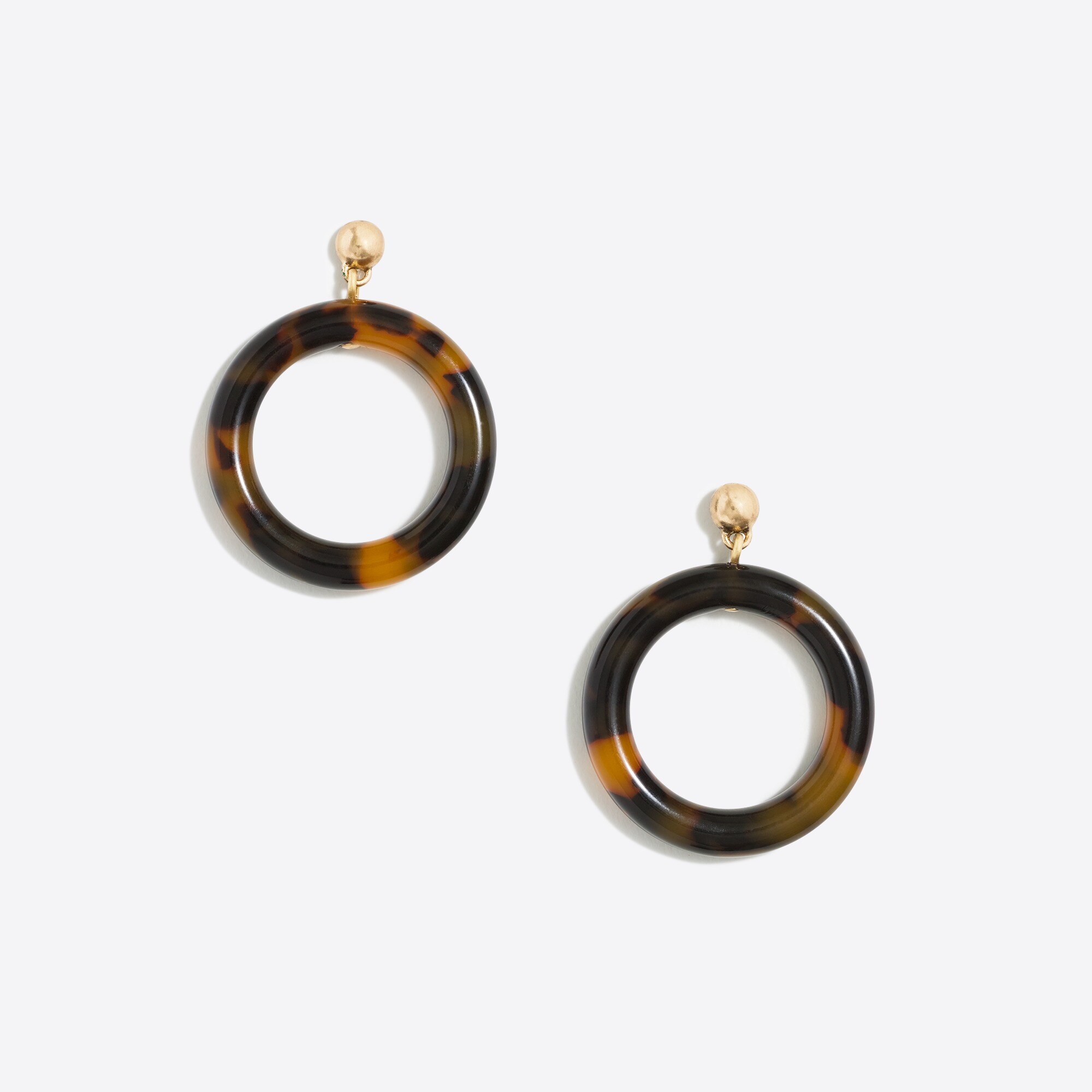 Tortoise circle dangle earrings