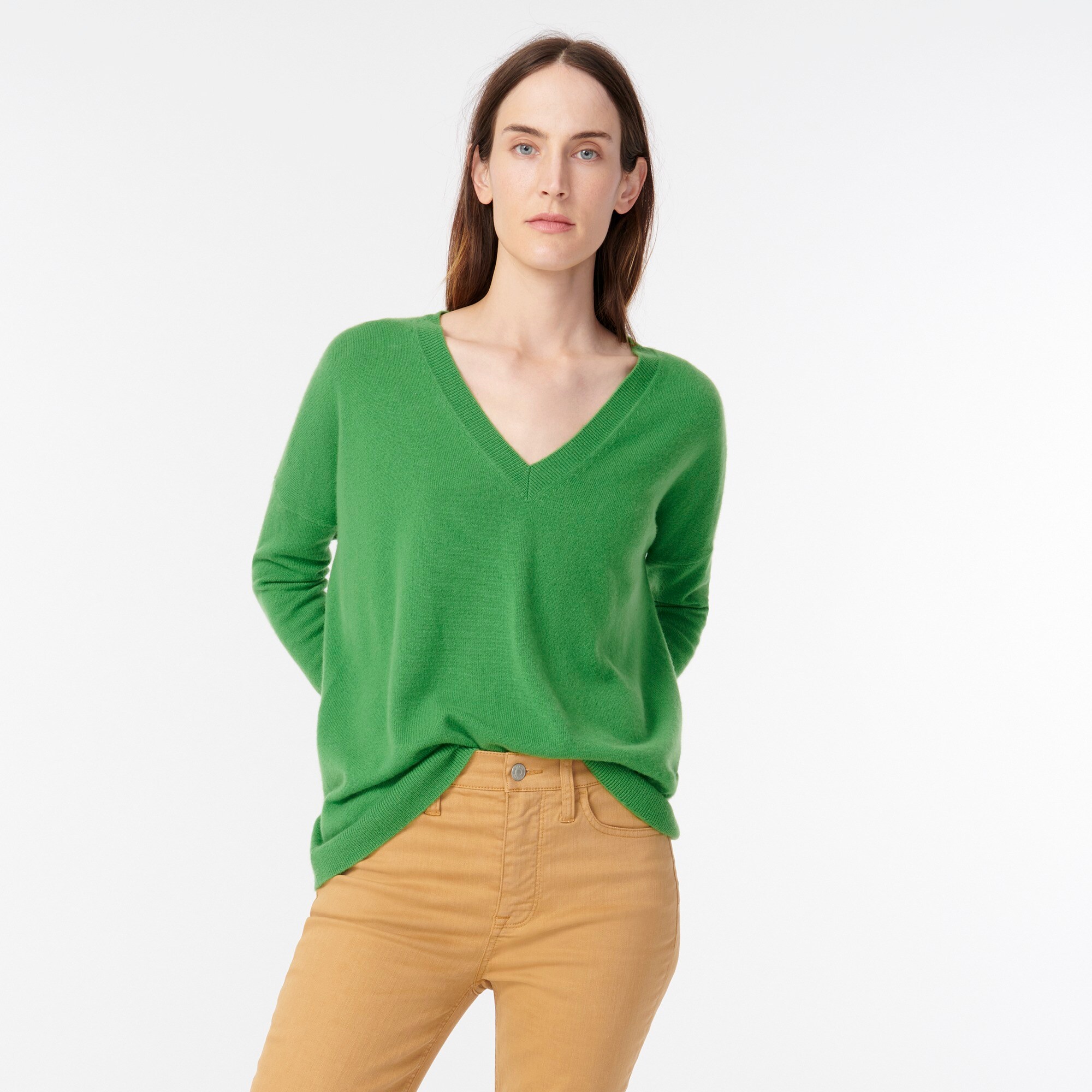 j crew green cardigan