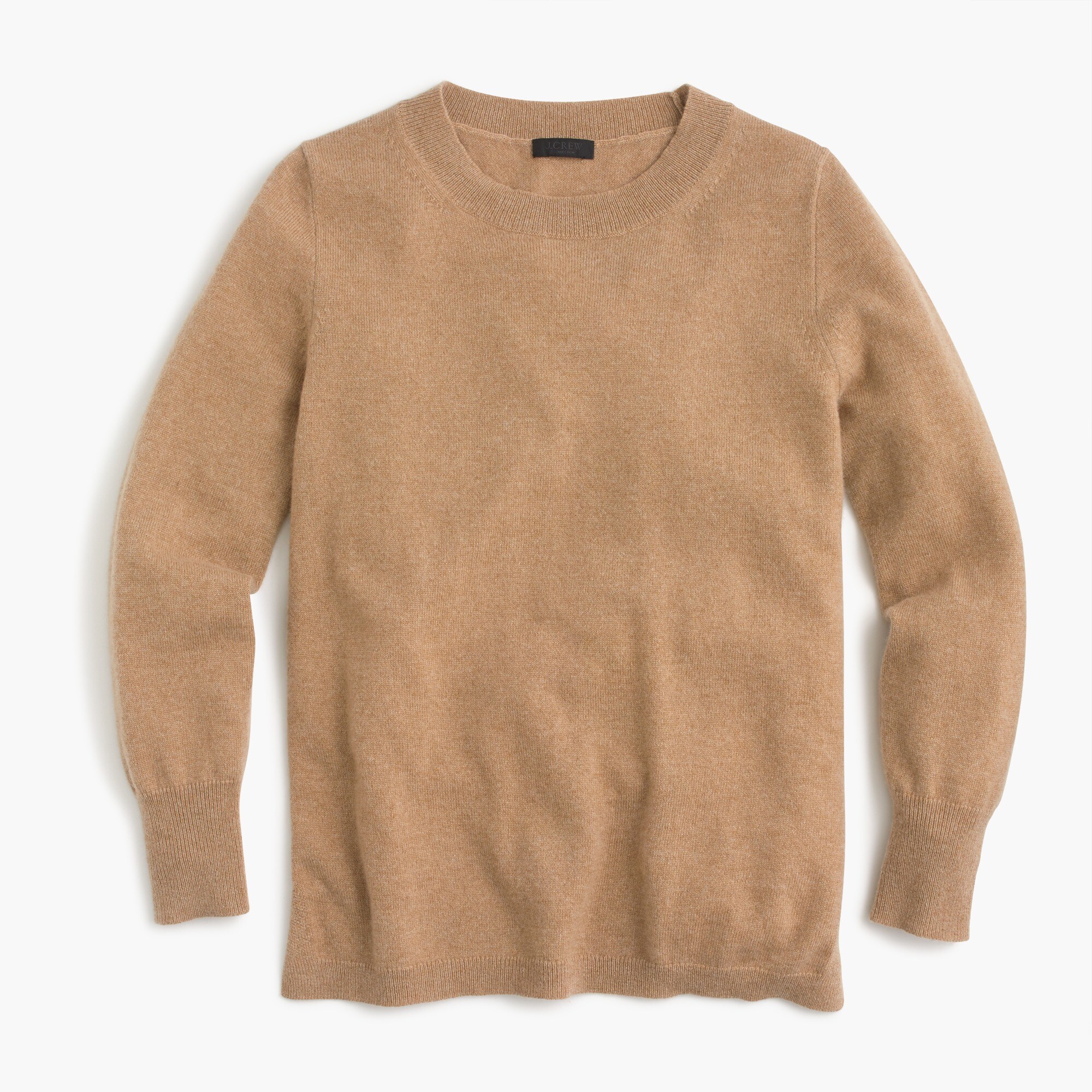 Three-quarter sleeve everyday cashmere crewneck sweater