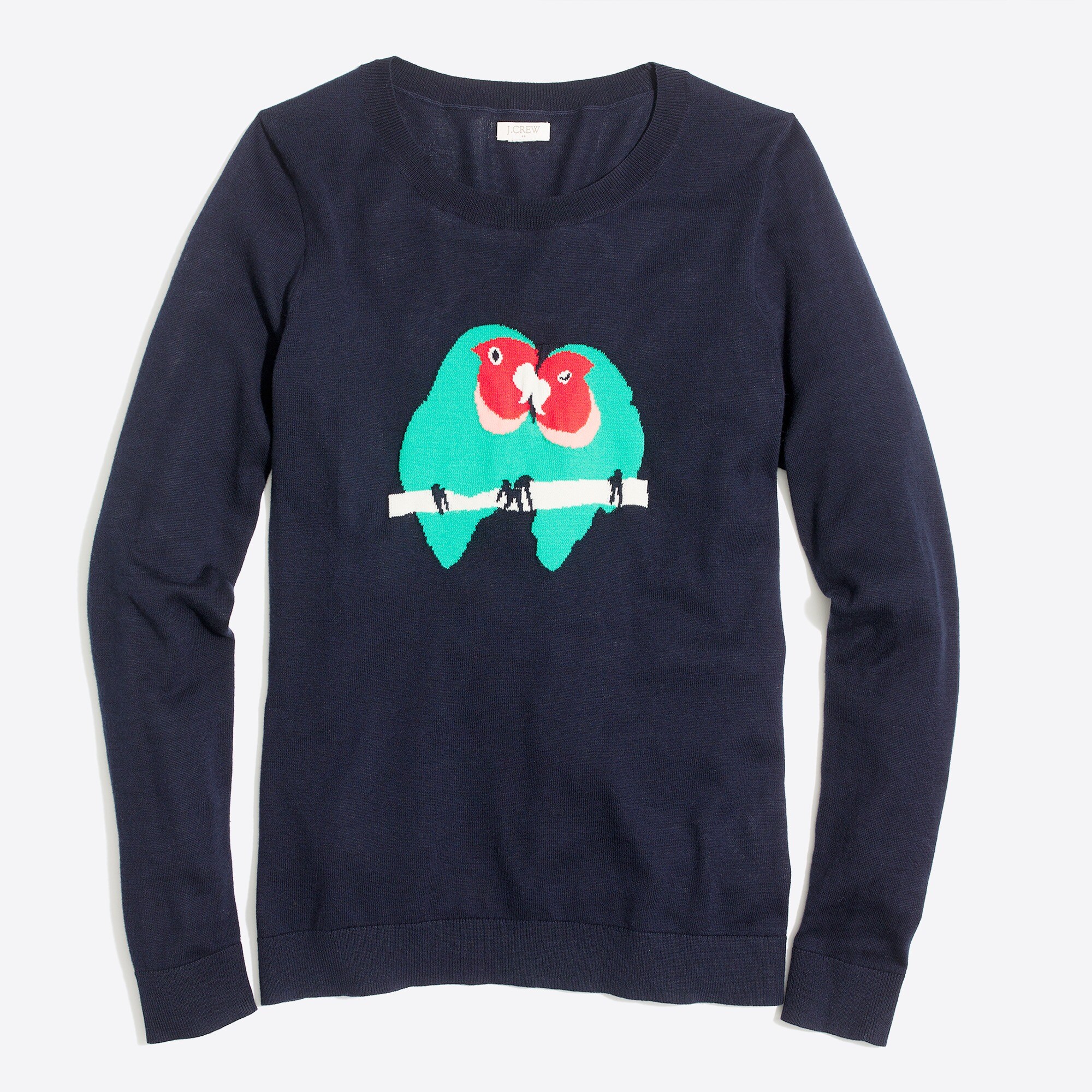 love birds intarsia teddie sweater for women