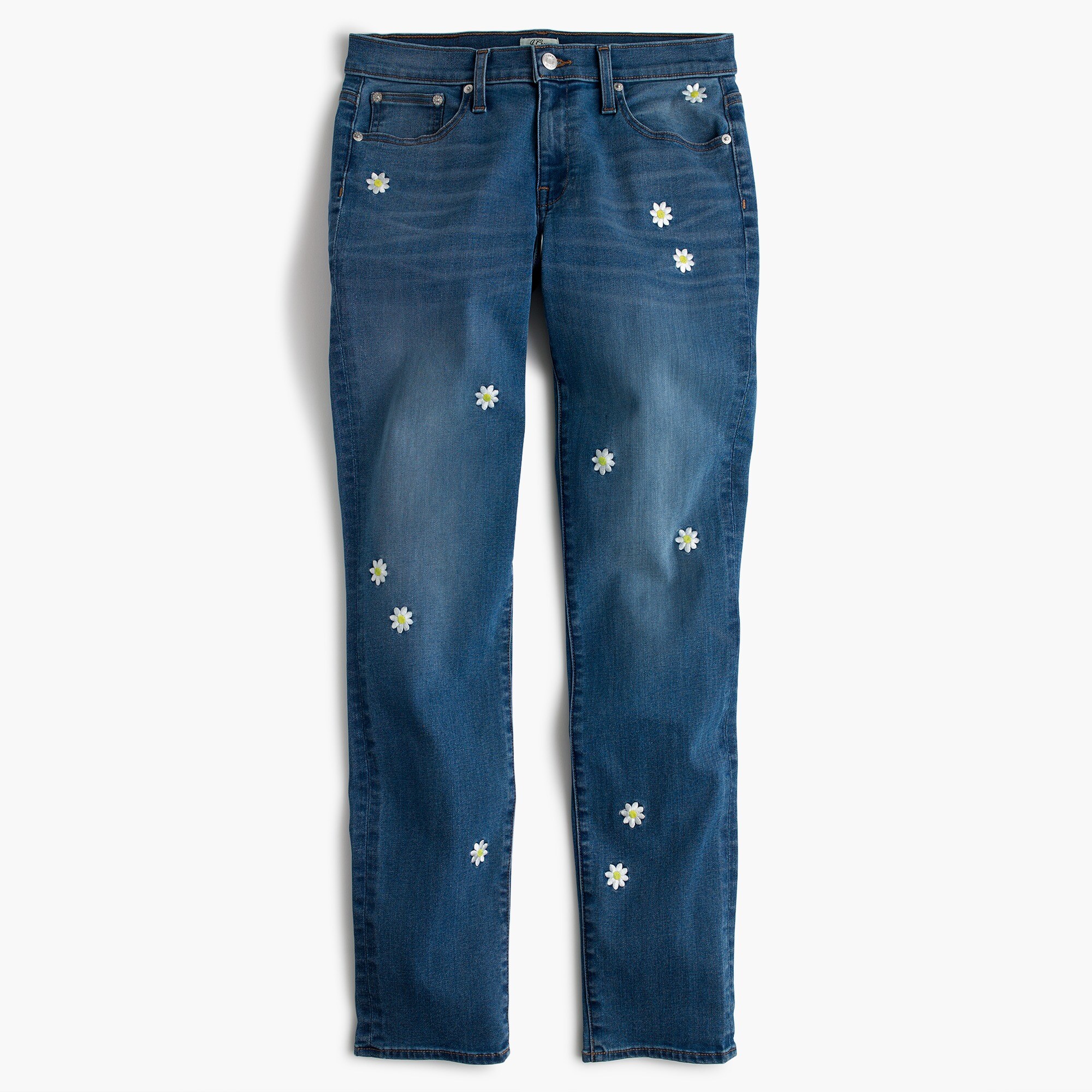Slim boyfriend jean in embroidered Rosburg wash