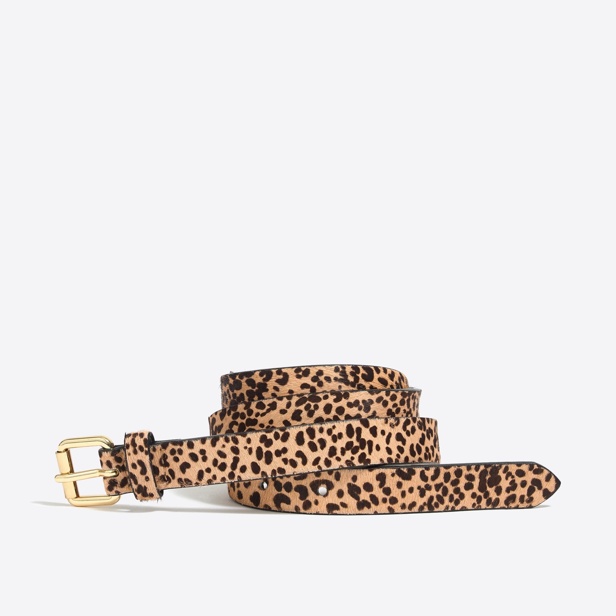 Leopard calf hair belt