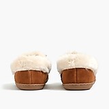 Suede faux-shearling slippers