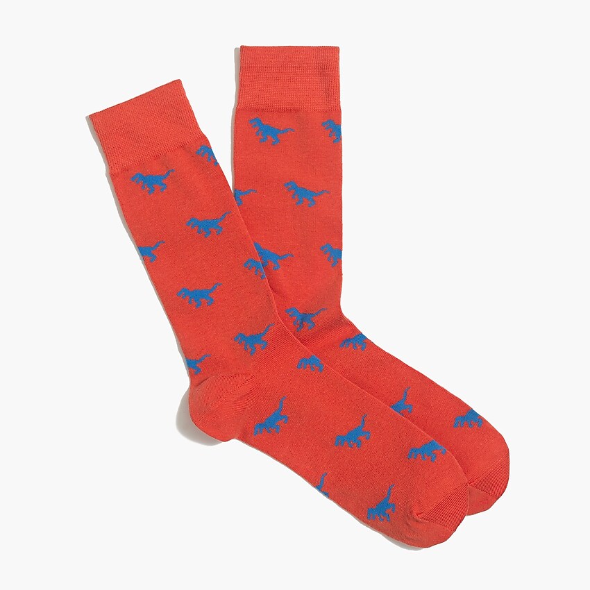 factory: t-rex socks for men, right side, view zoomed