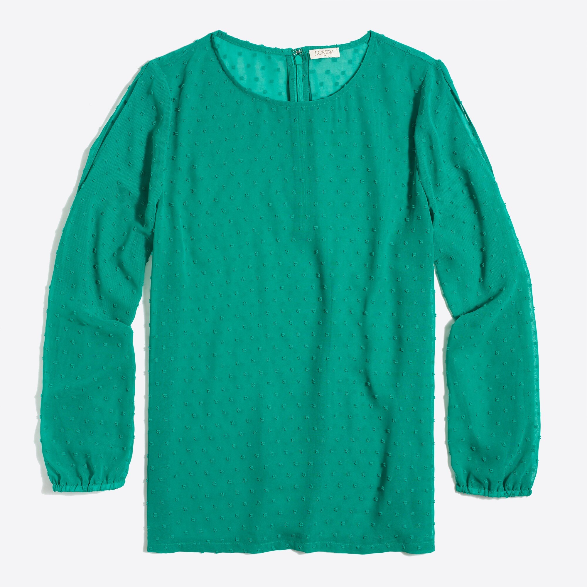Cold-shoulder clip dot top