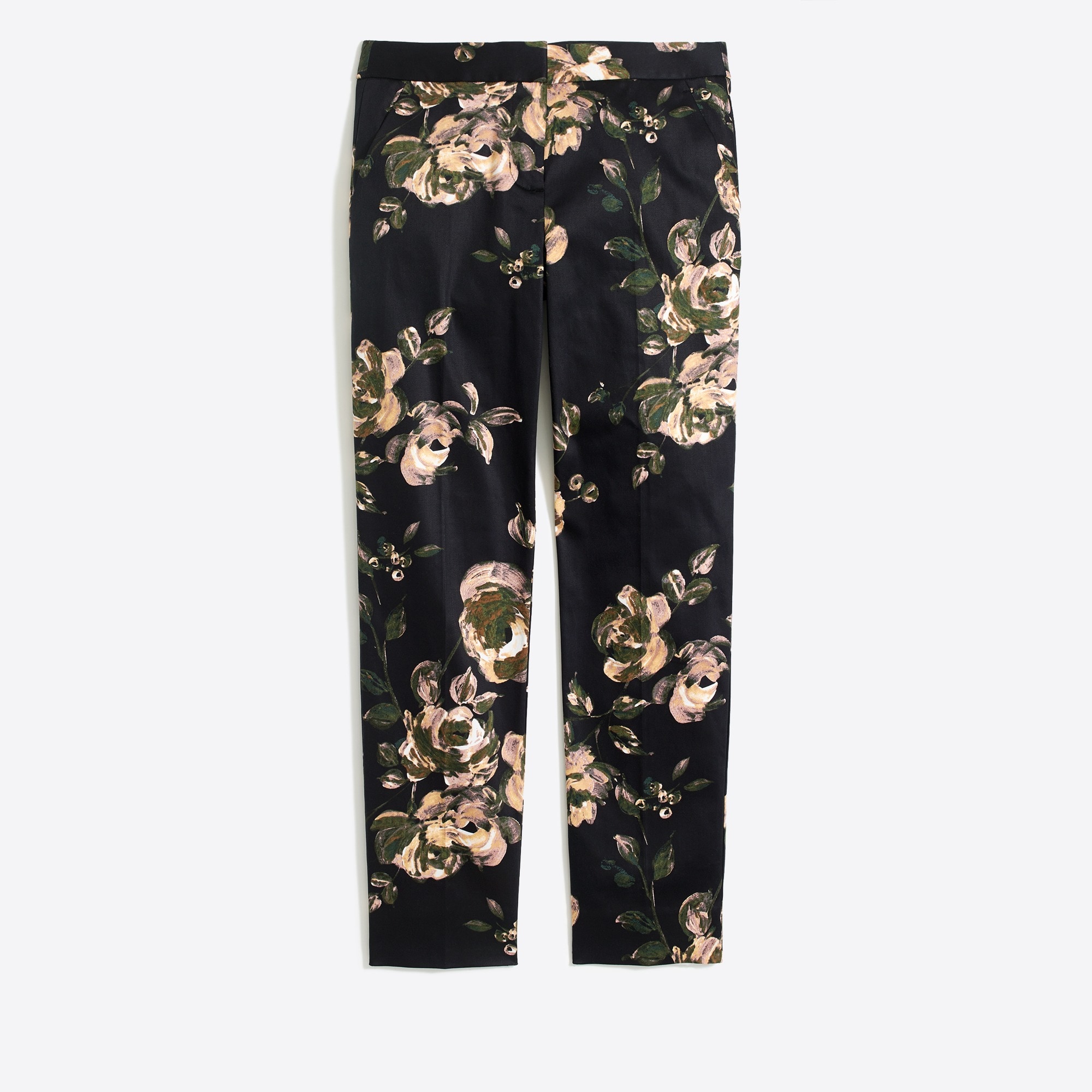 slim crop printed pant for women