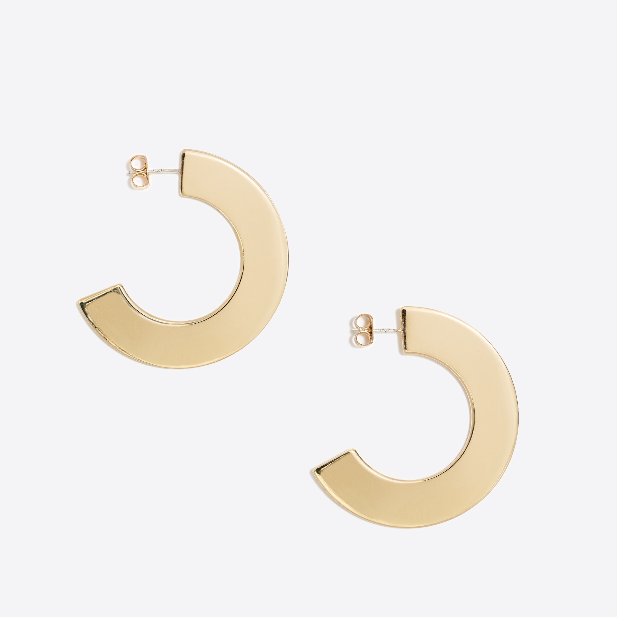 Golden disc hoop earrings
