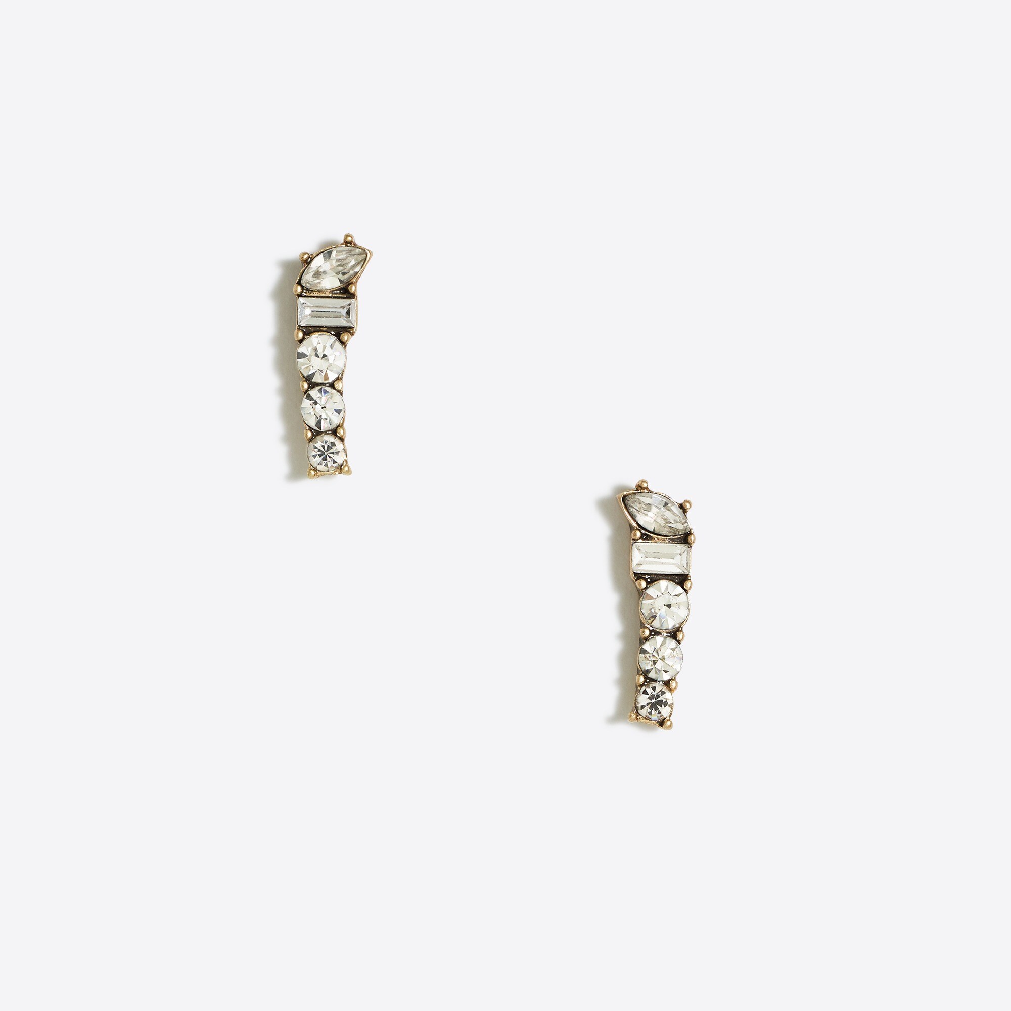 Mixed crystal crawler earrings