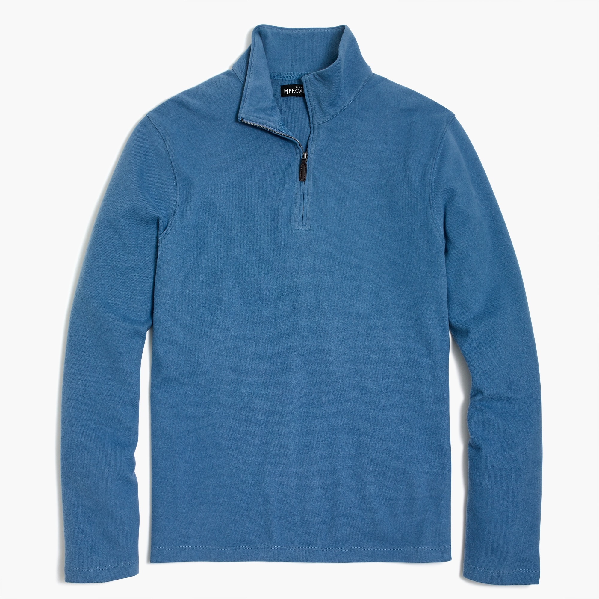 Sueded cotton jersey half-zip pullover