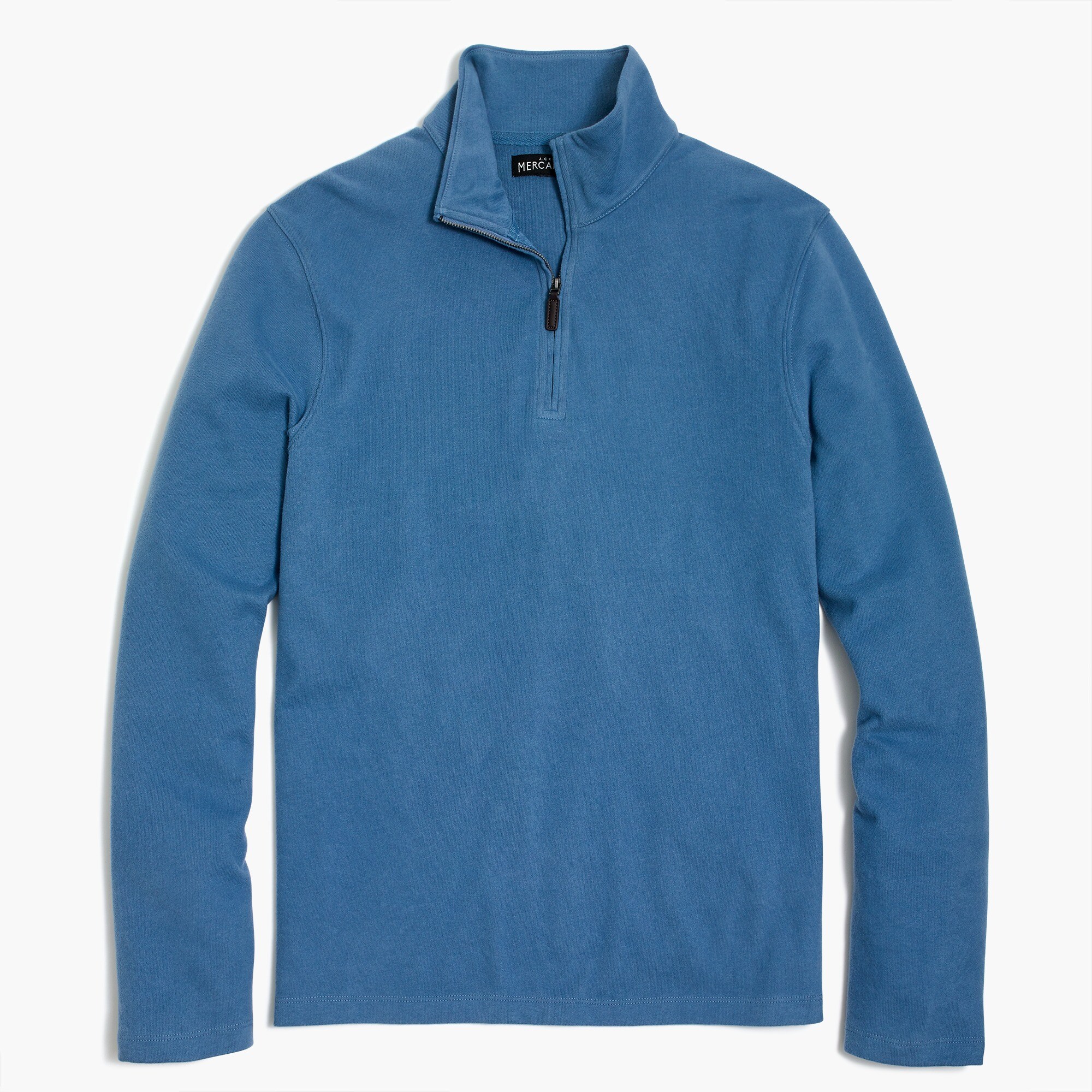 Sueded cotton jersey half-zip pullover