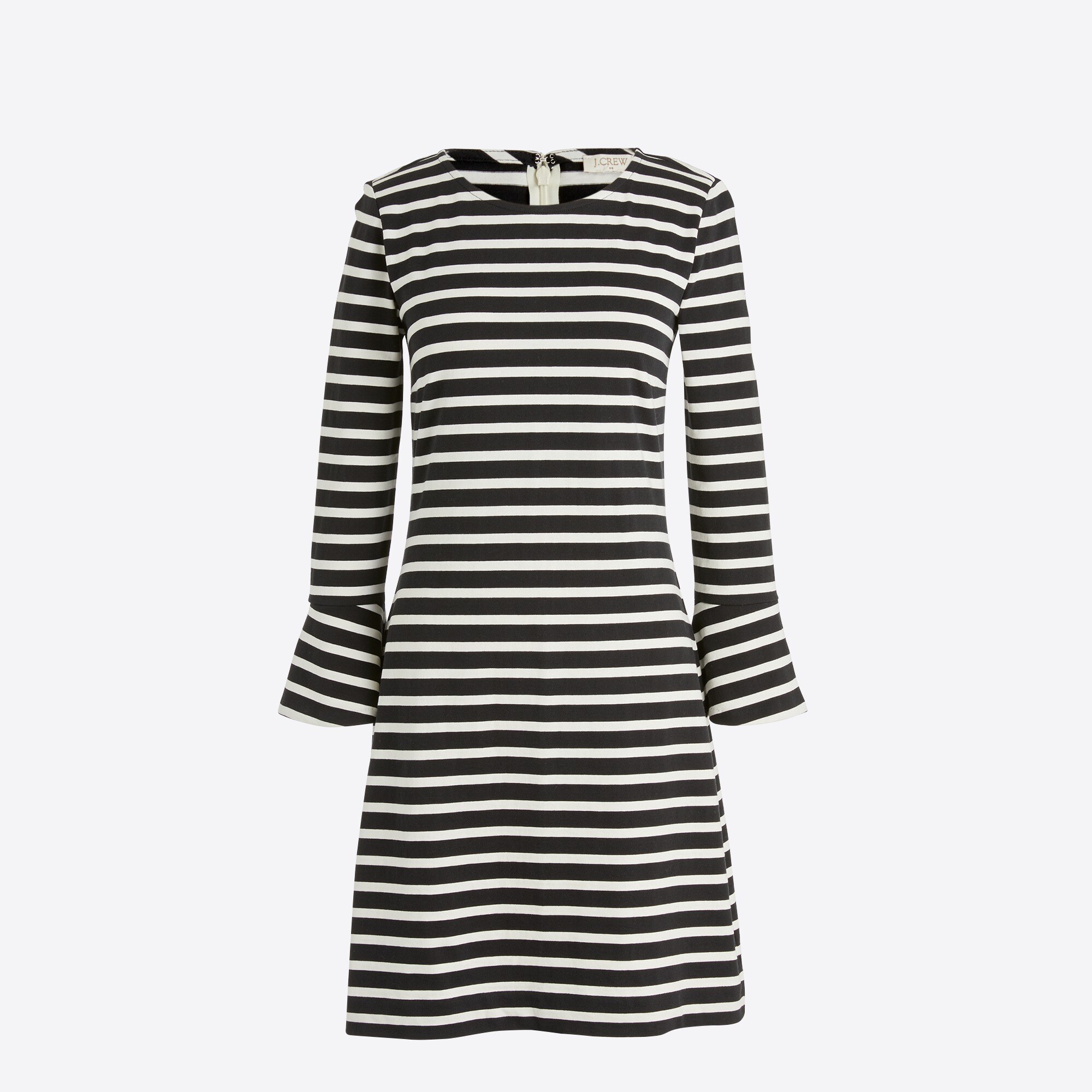Bell-sleeve striped dress