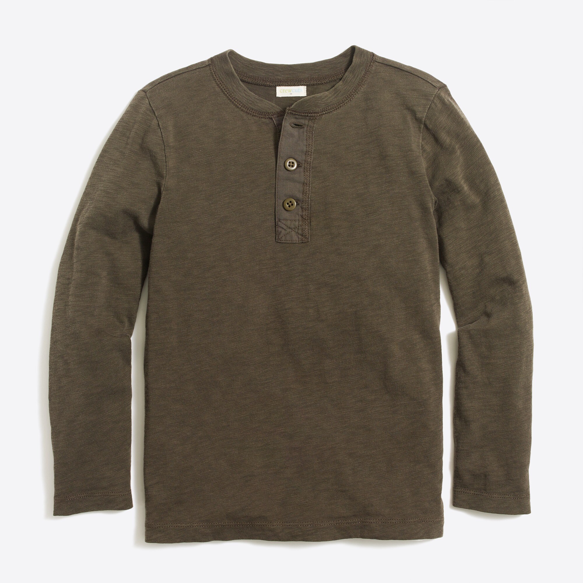 Boys' long-sleeve garment-dye henley