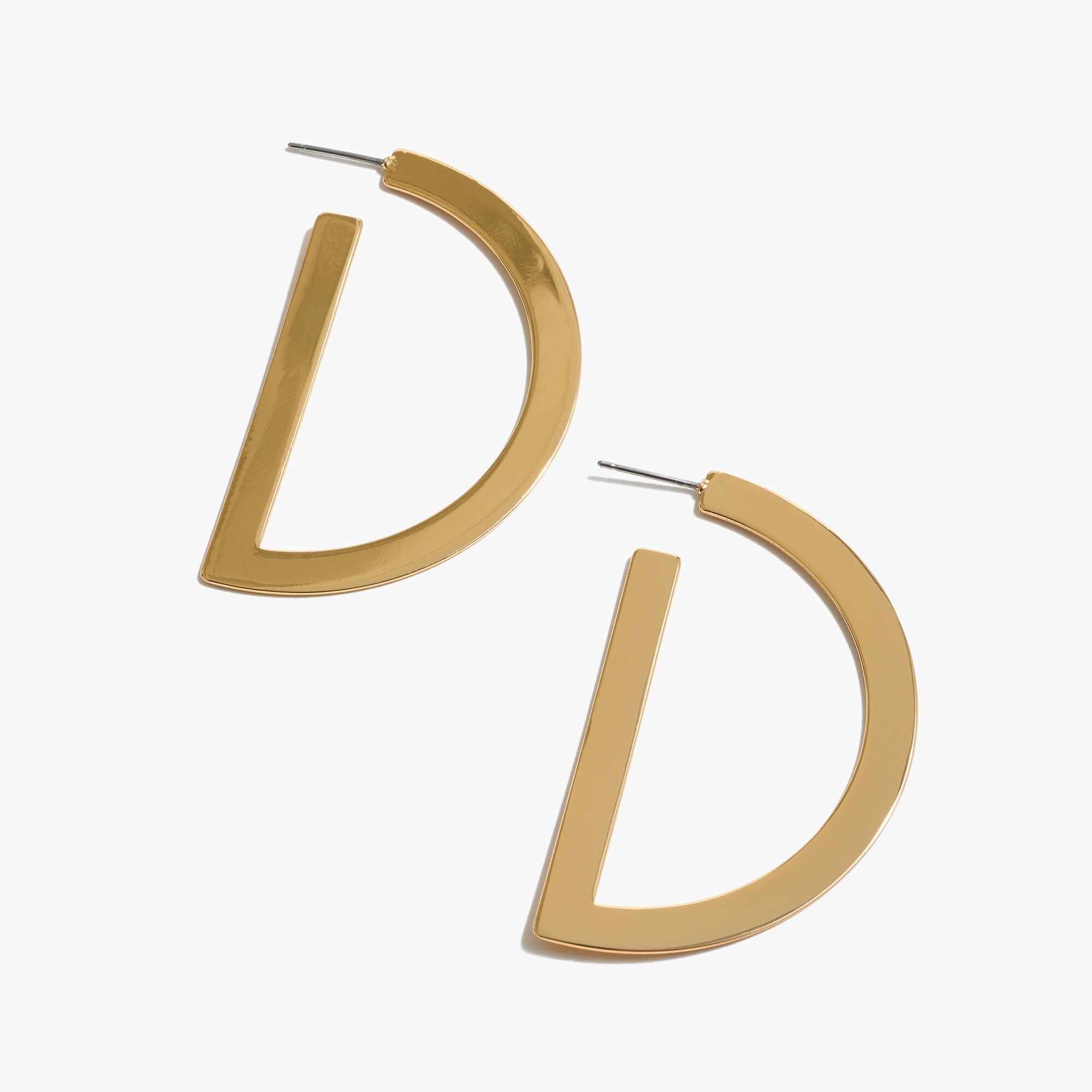 Gold half-hoop earrings