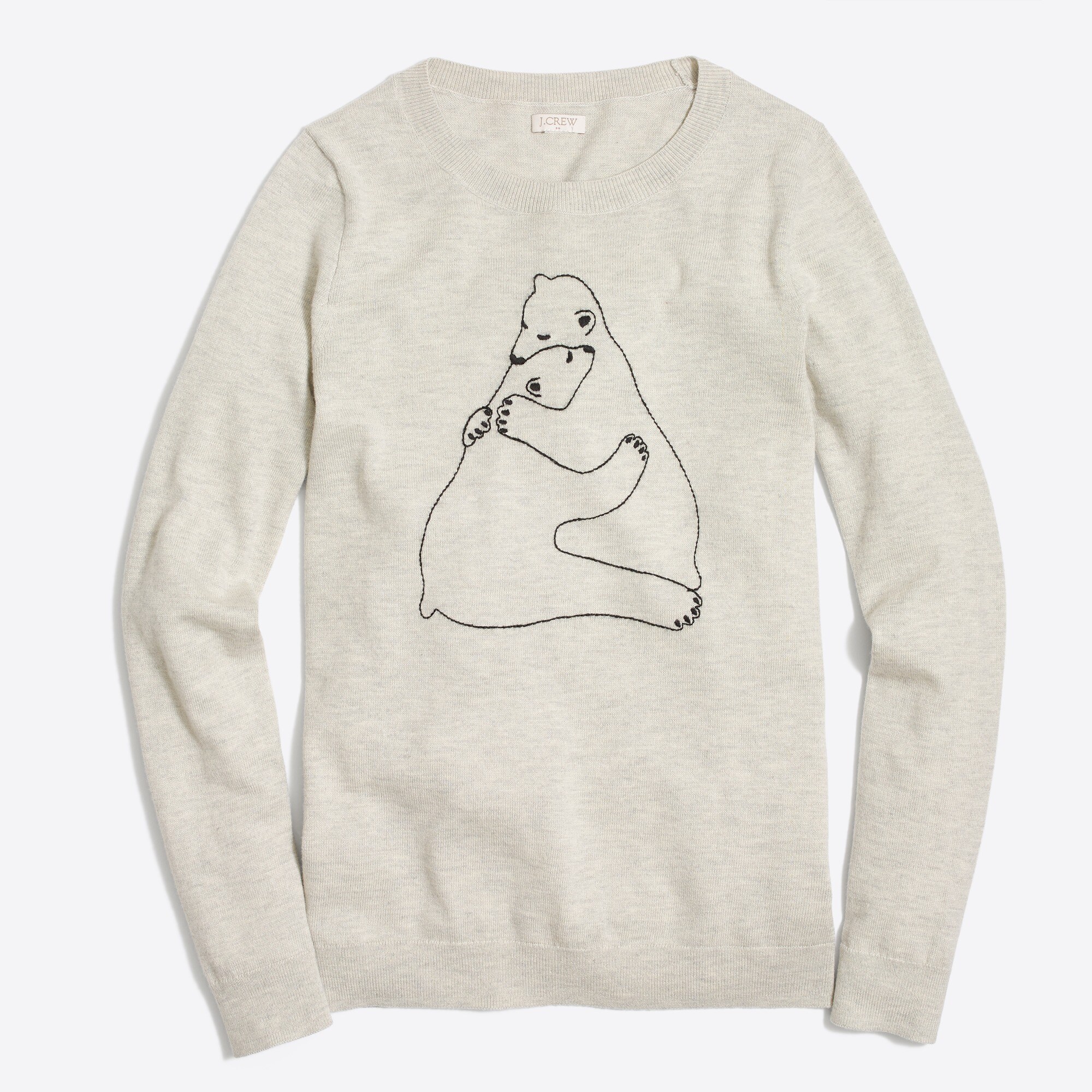 Embroidered bear hug Teddie sweater