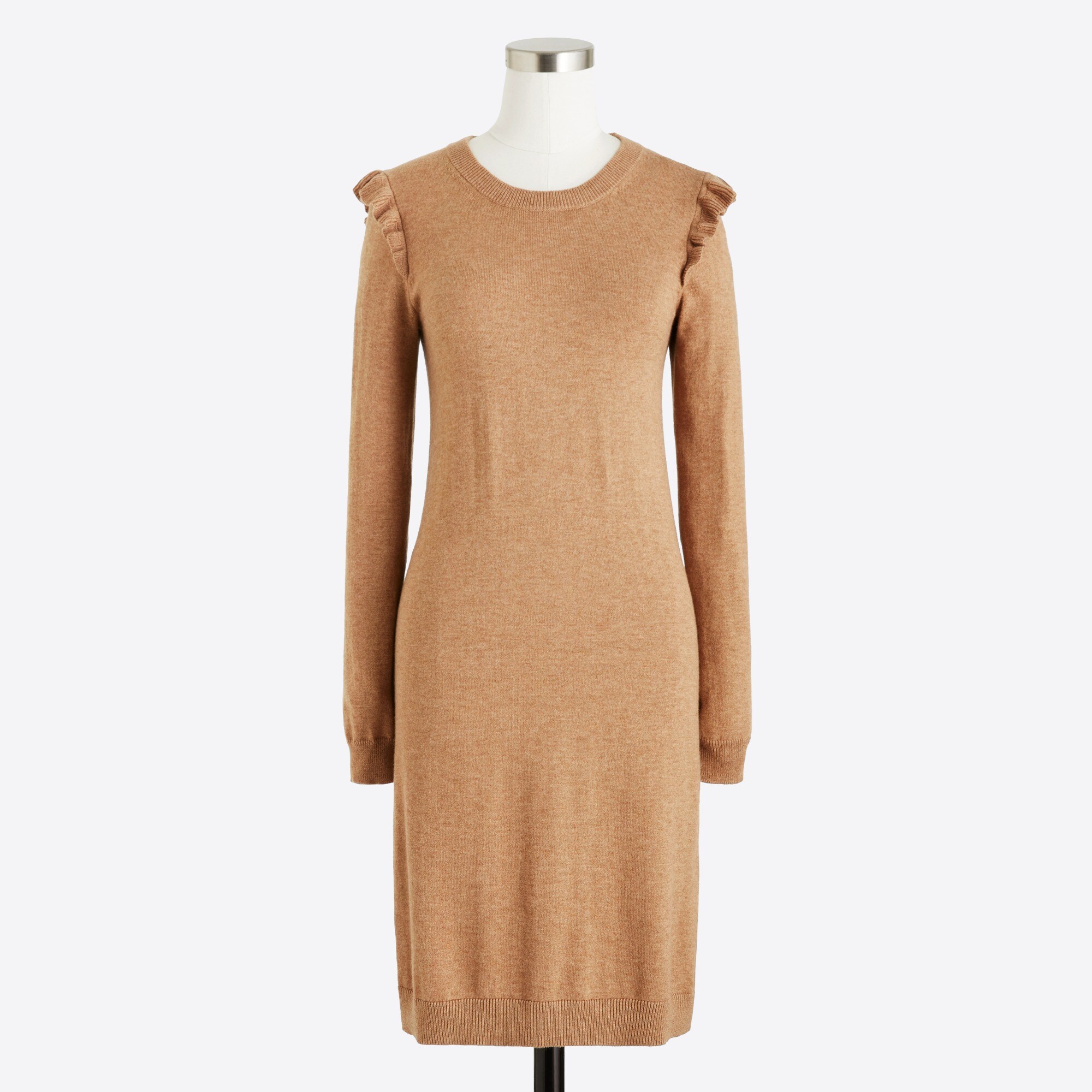 Ruffle-hem sweater dress