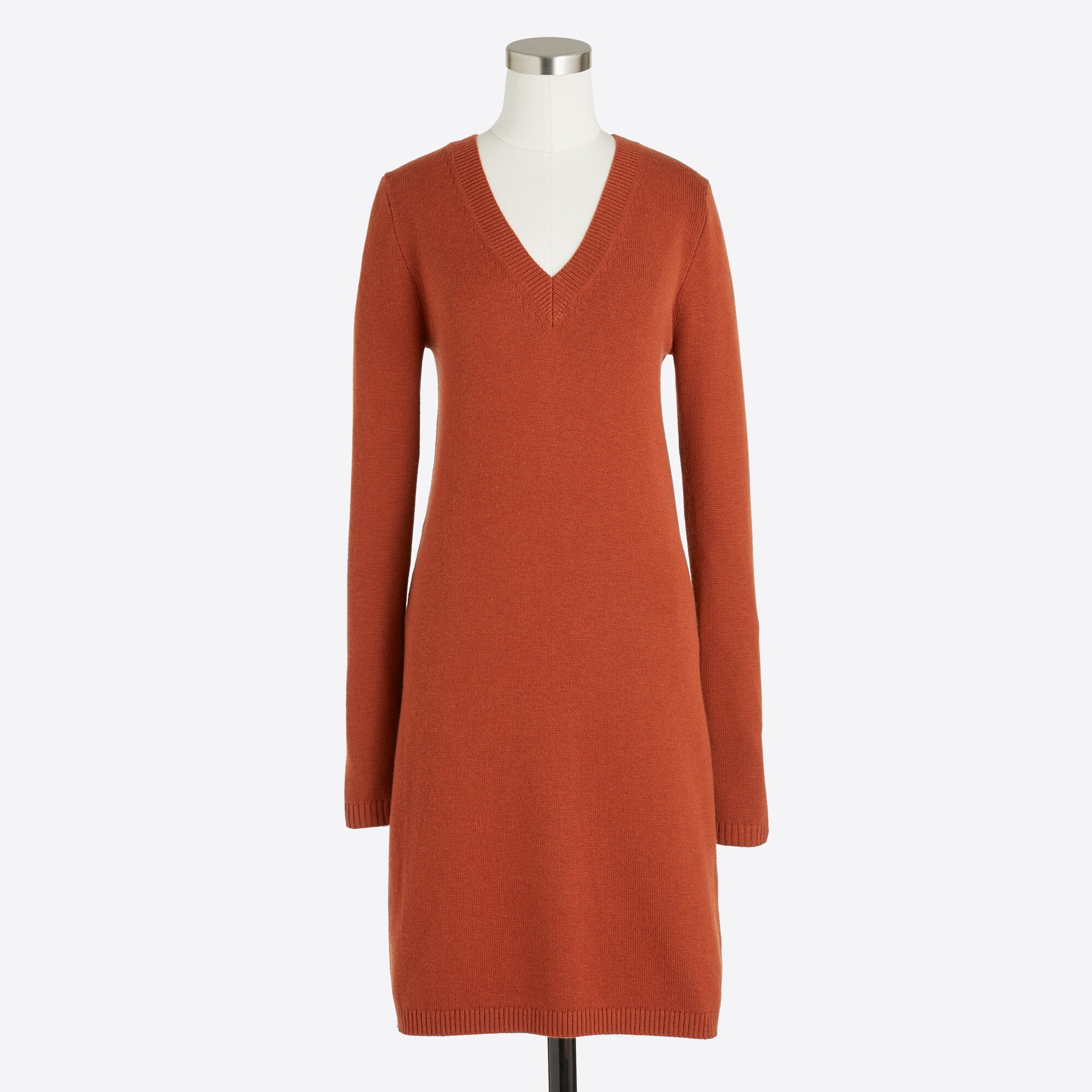 V-neck sweater dress
