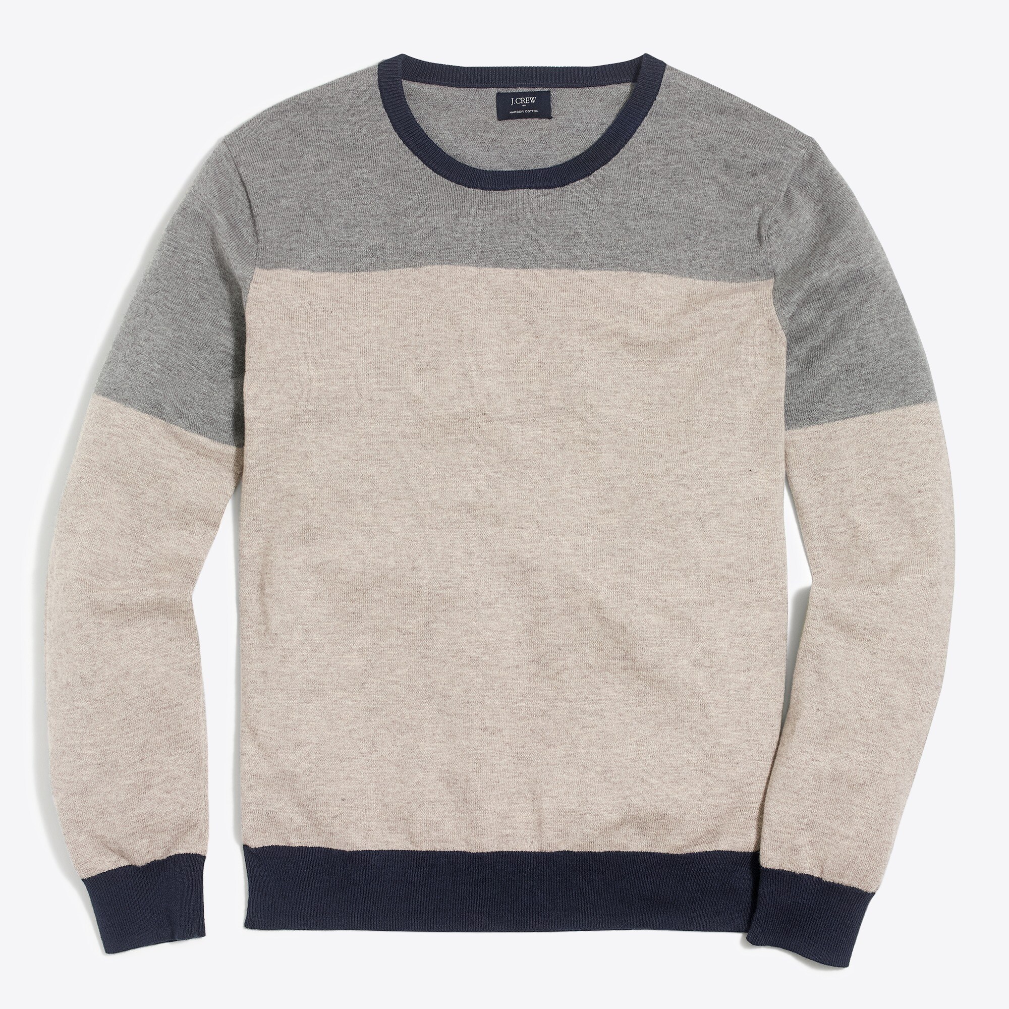 Harbor cotton colorblock crewneck sweater