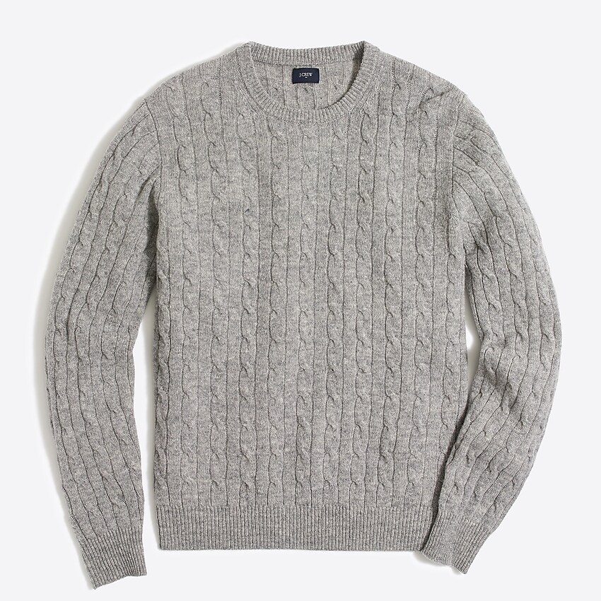 Factory: Lambswool Cable Crewneck Sweater For Men