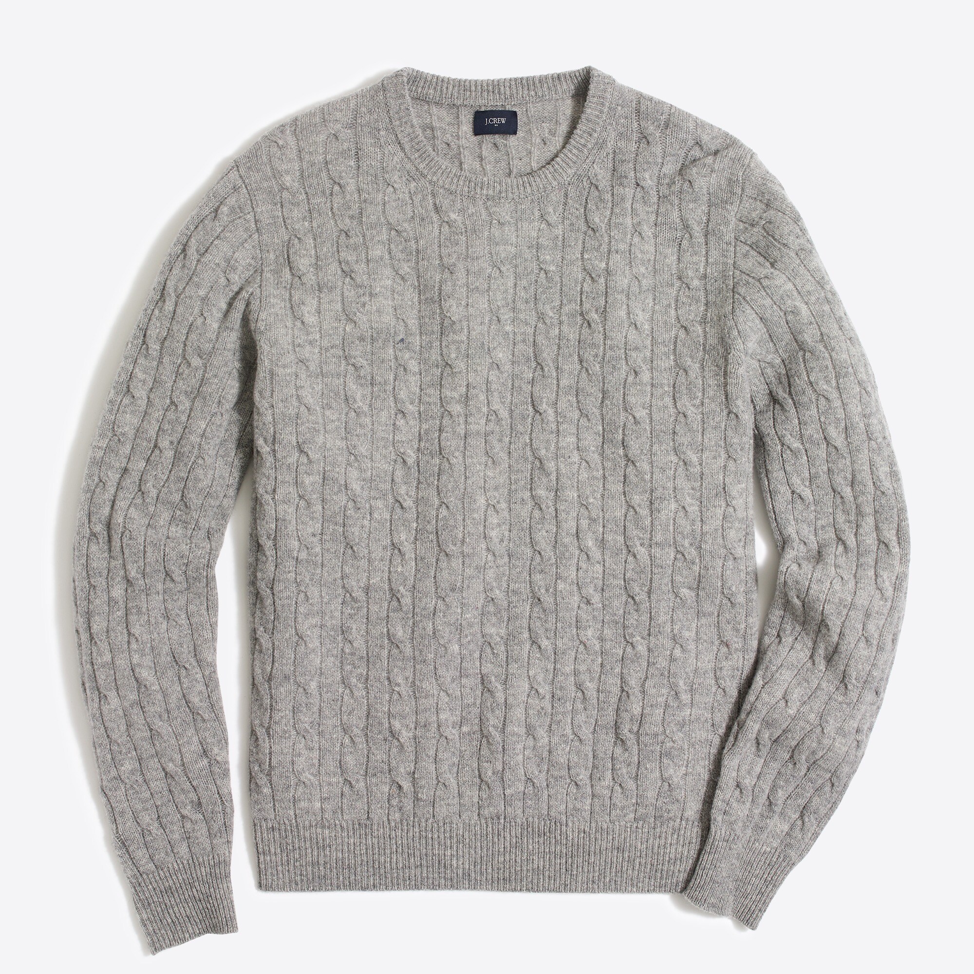 Lambswool cable crewneck sweater