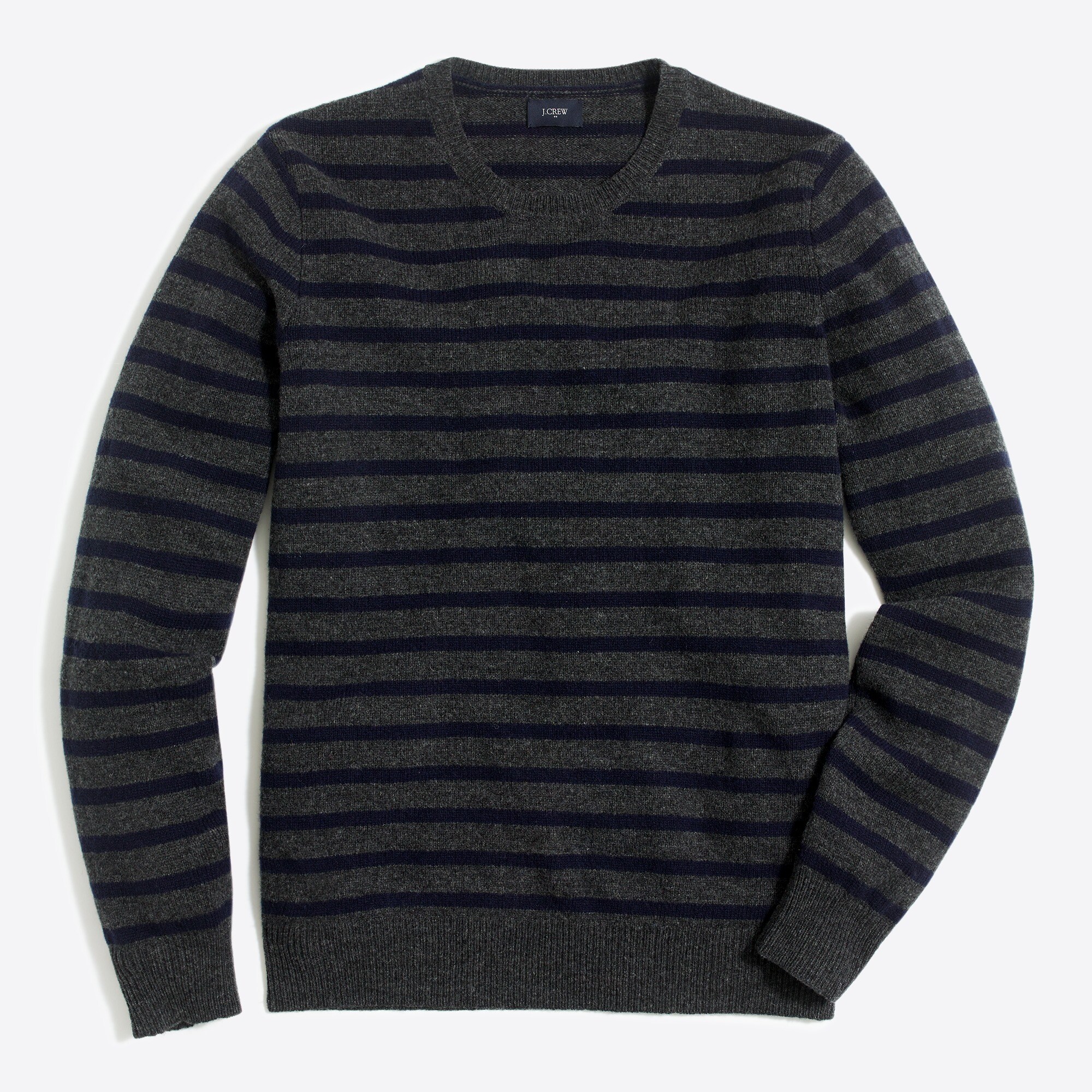 lambswool striped crewneck sweater for men