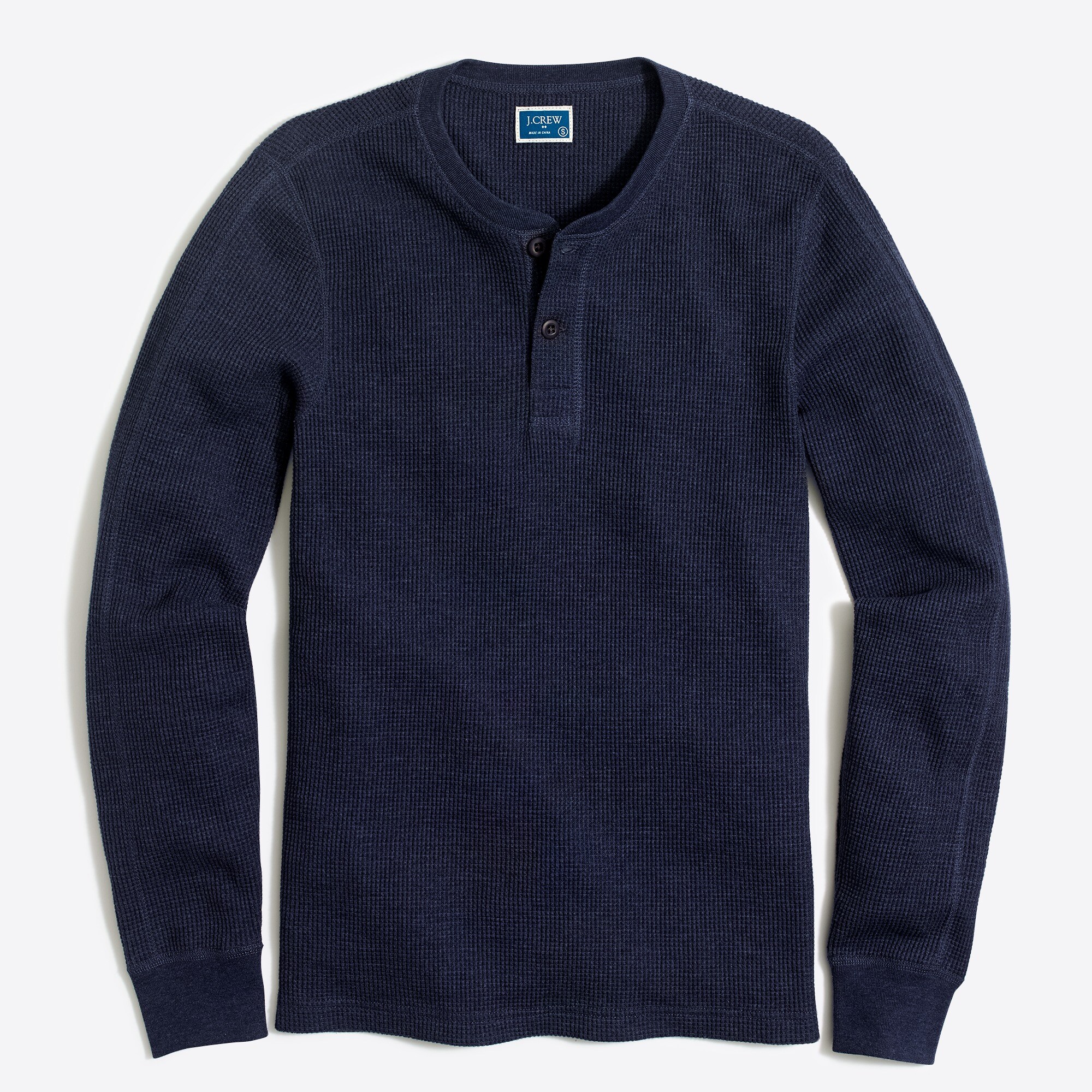 Long-sleeve thermal henley