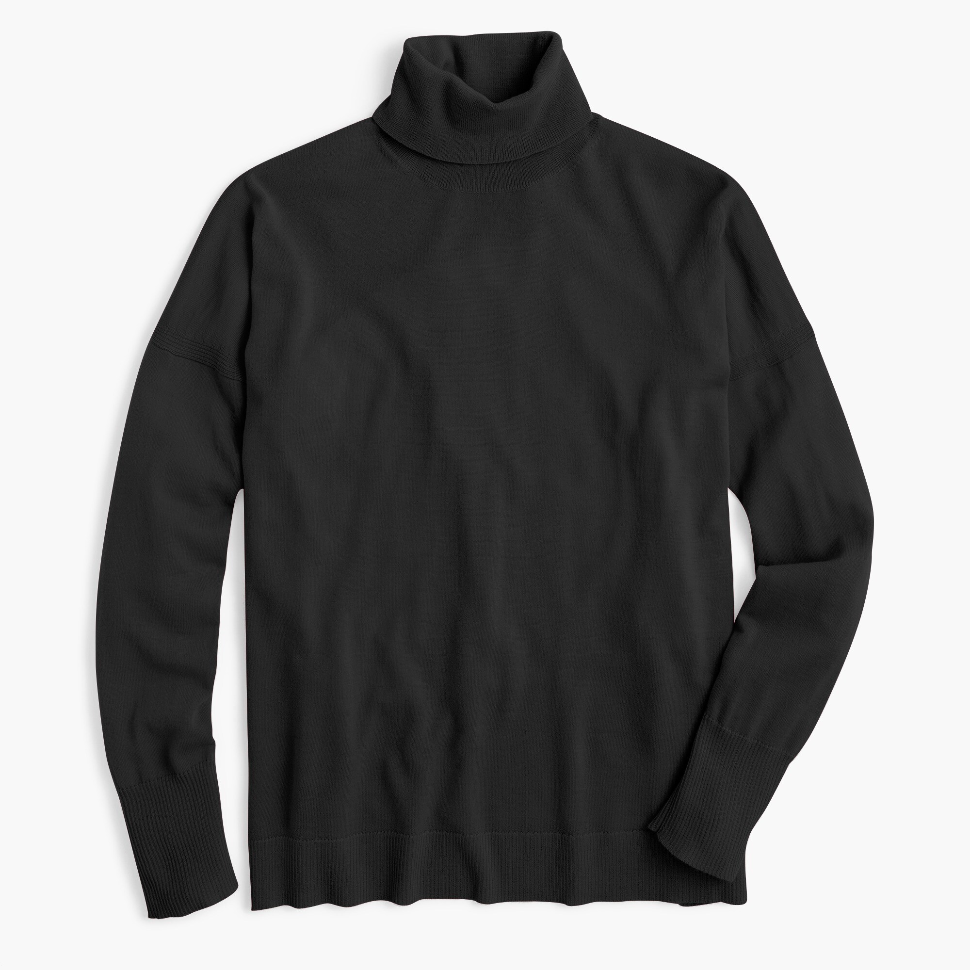 merino turtleneck sweater with side slits : women pullovers