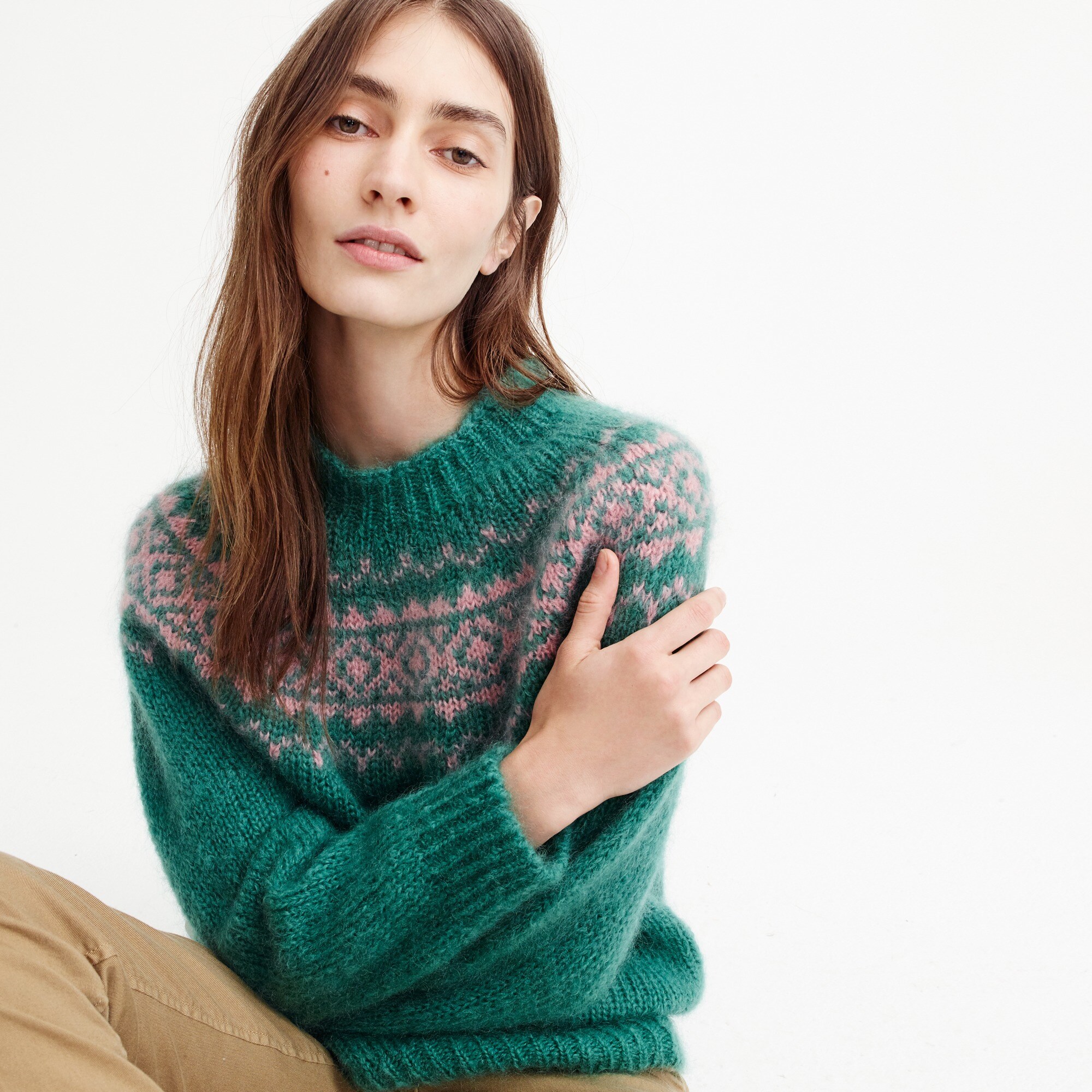 Harley of Scotland™ for J.Crew Fair Isle sweater in mohair Women