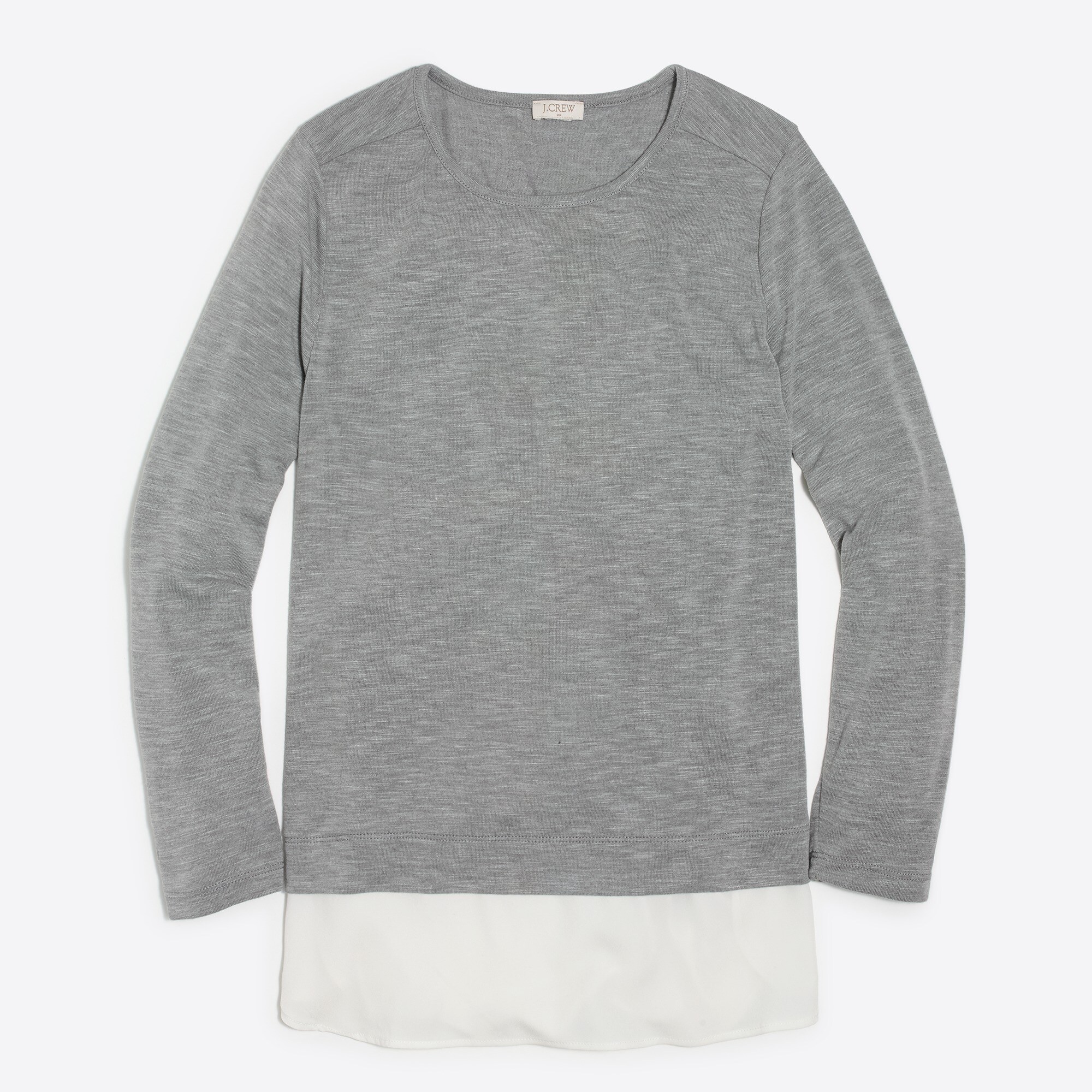 Long-sleeve top with silky hem