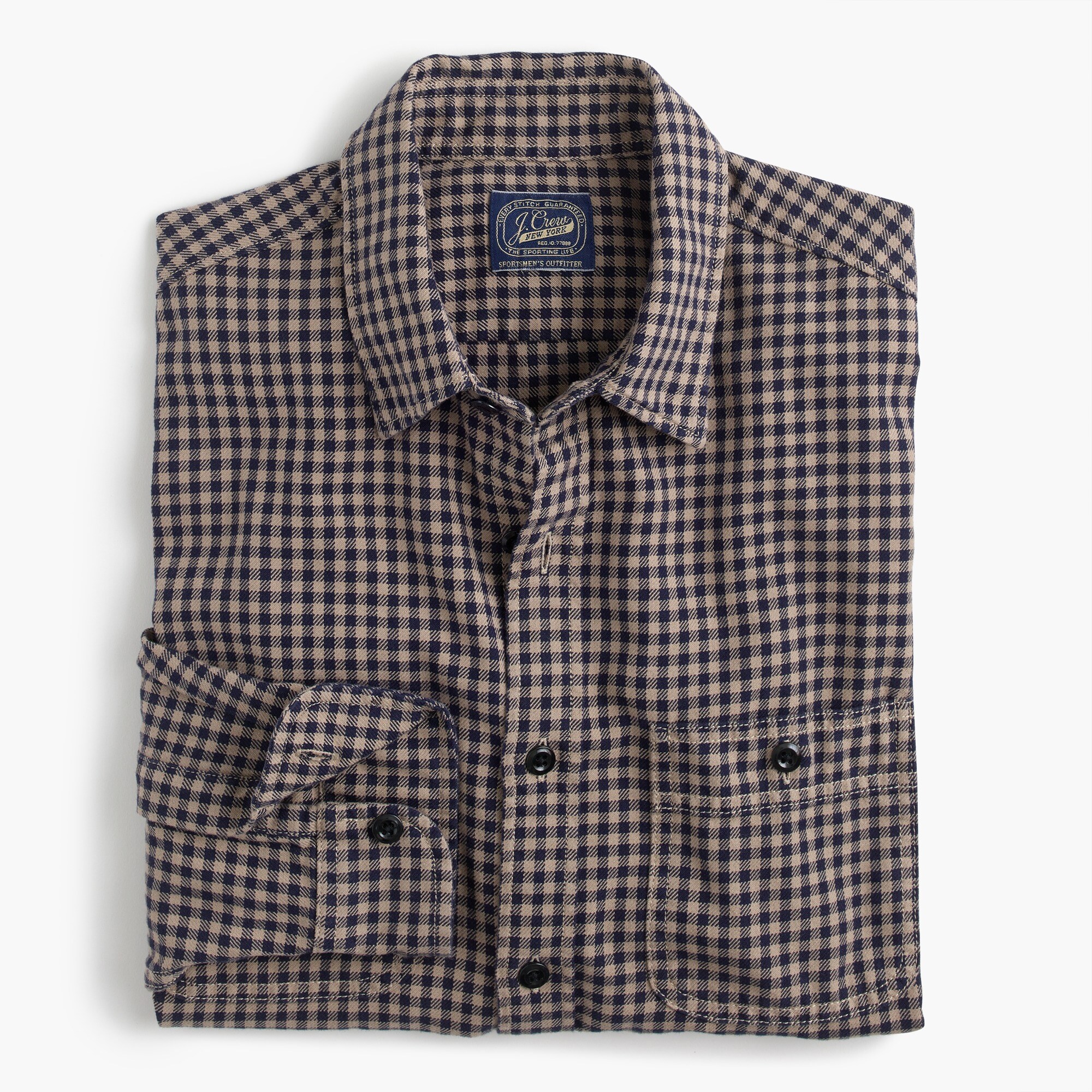 Men's Slim Midweight Flannel Shirt In Brown Check | J.Crew