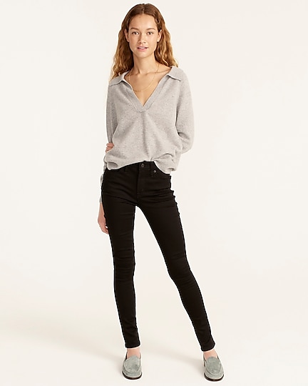 j.crew: 9&quot; mid-rise stretchy toothpick jean in new black for women