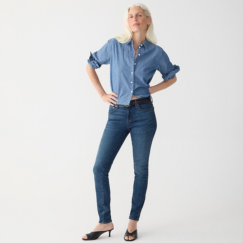 j.crew: 8" toothpick jean in vista wash for women, right side, view zoomed