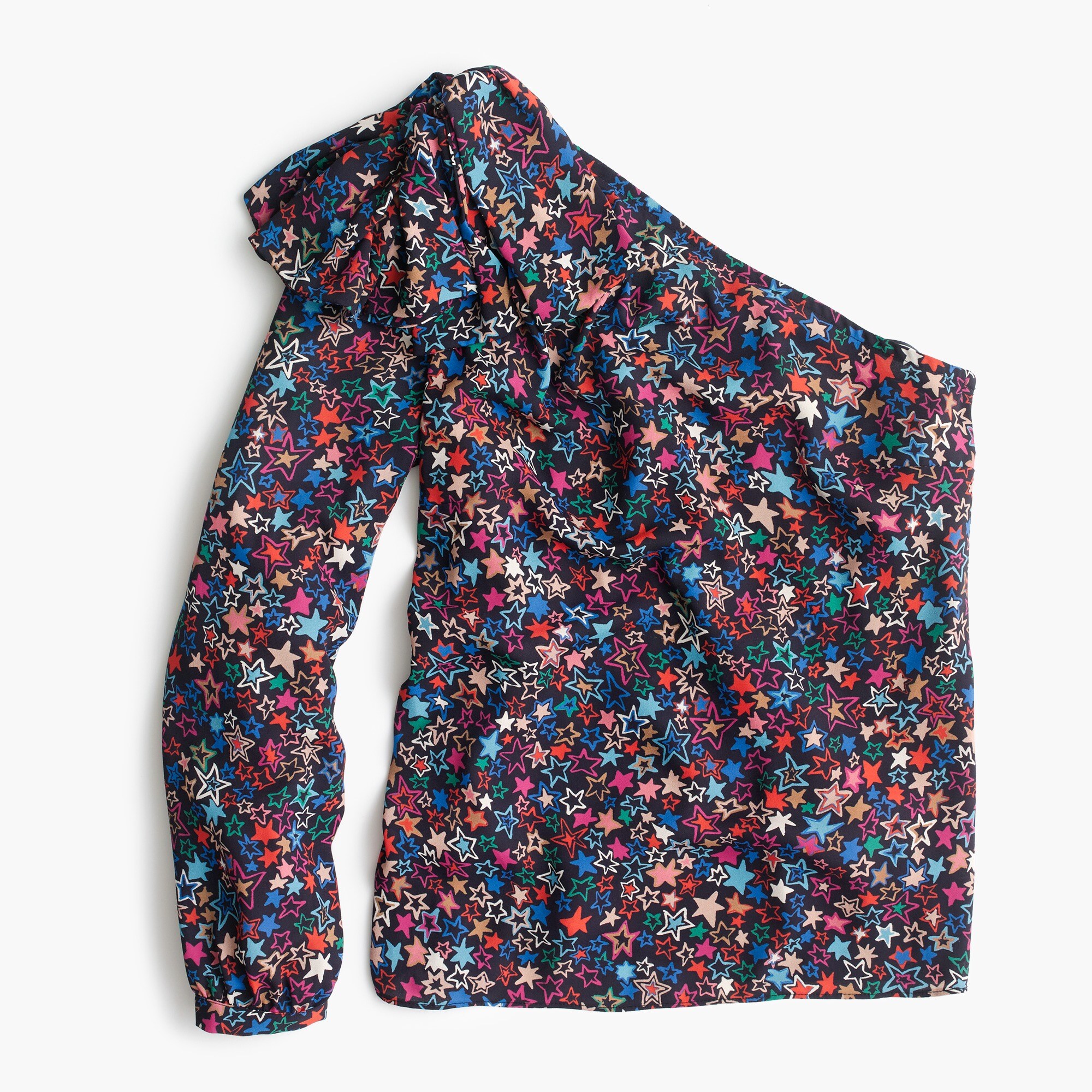 One-shoulder top in kaleidoscope star print