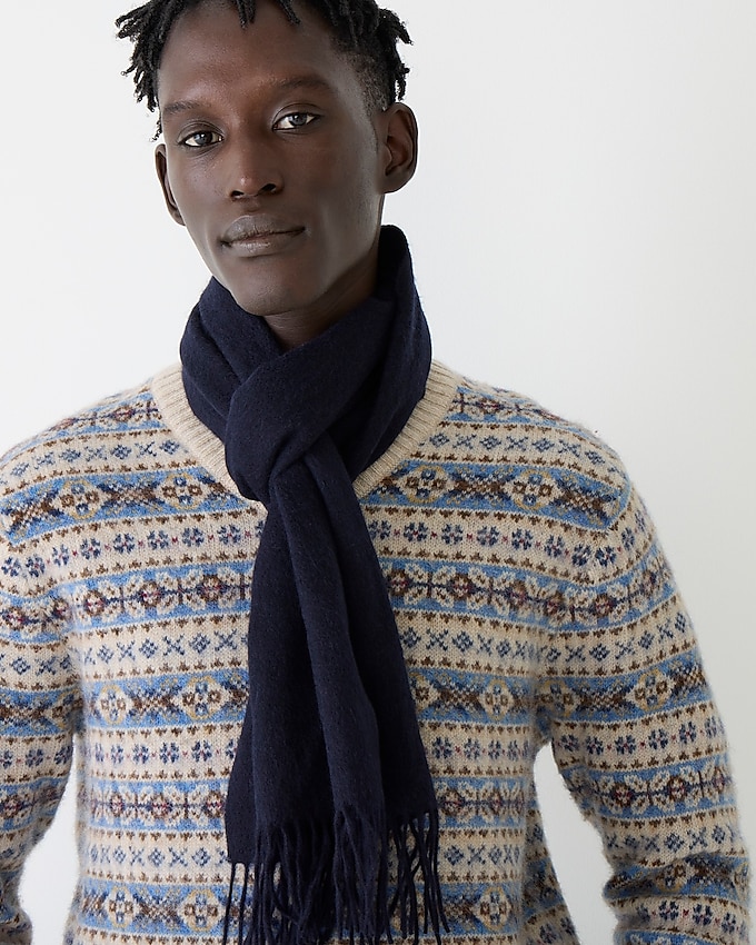 j.crew: solid cashmere scarf for men, right side, view zoomed