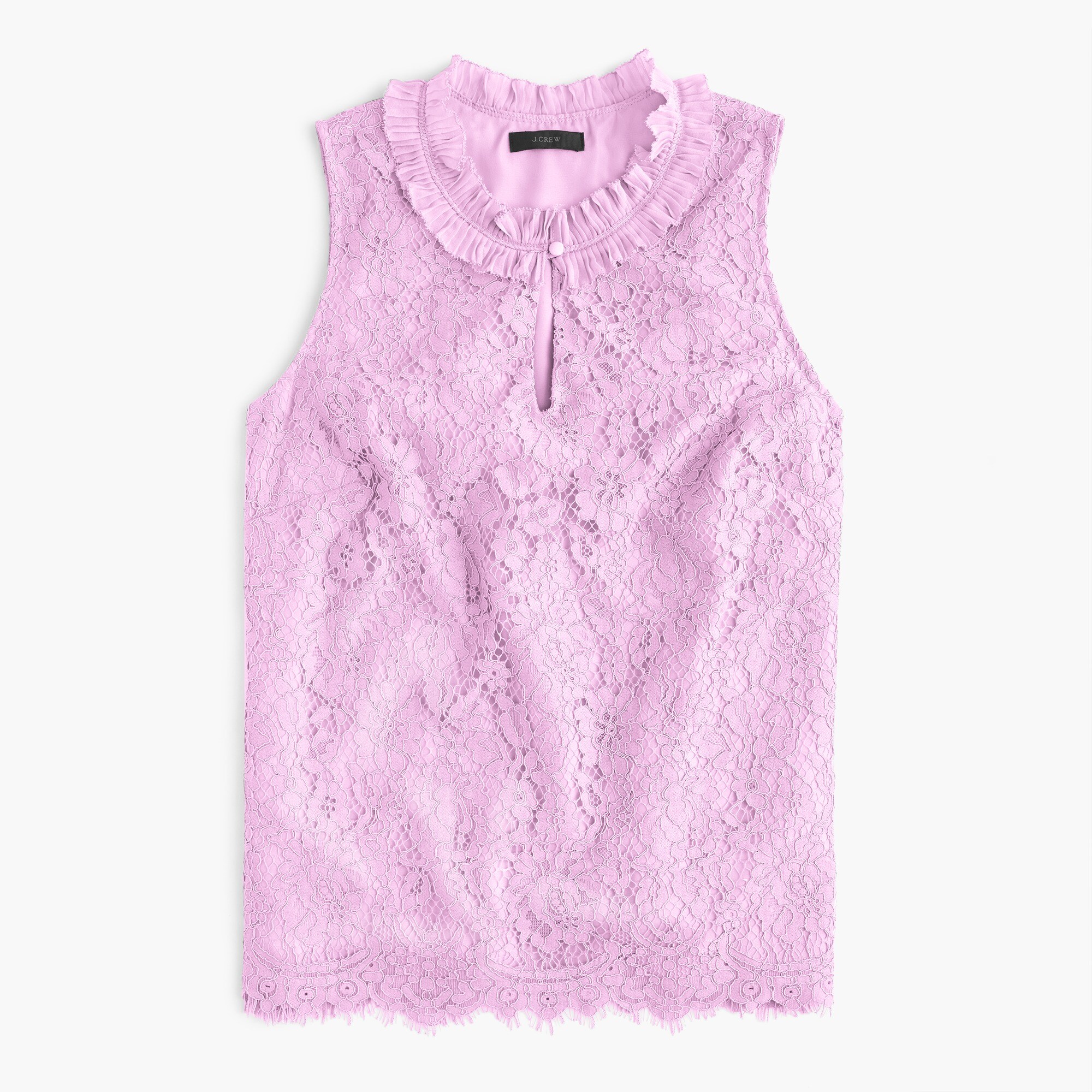 Lace ruffleneck top
