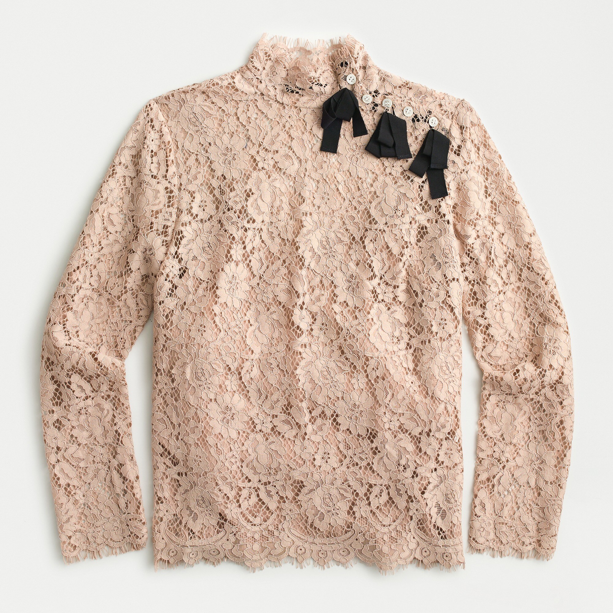 Mockneck top in floral lace